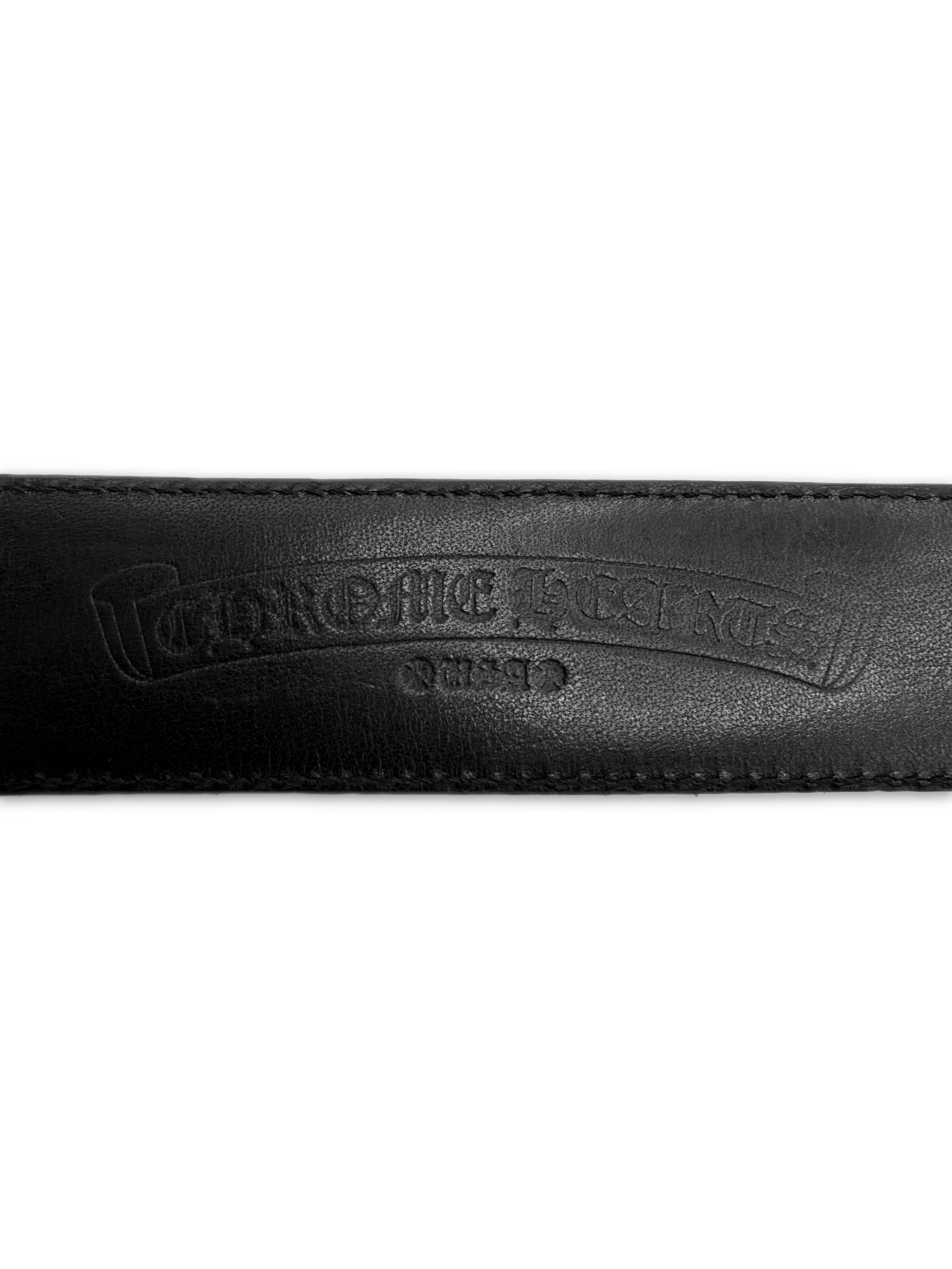 Chrome Hearts Double Roller .925 Silver Black Leather Belt