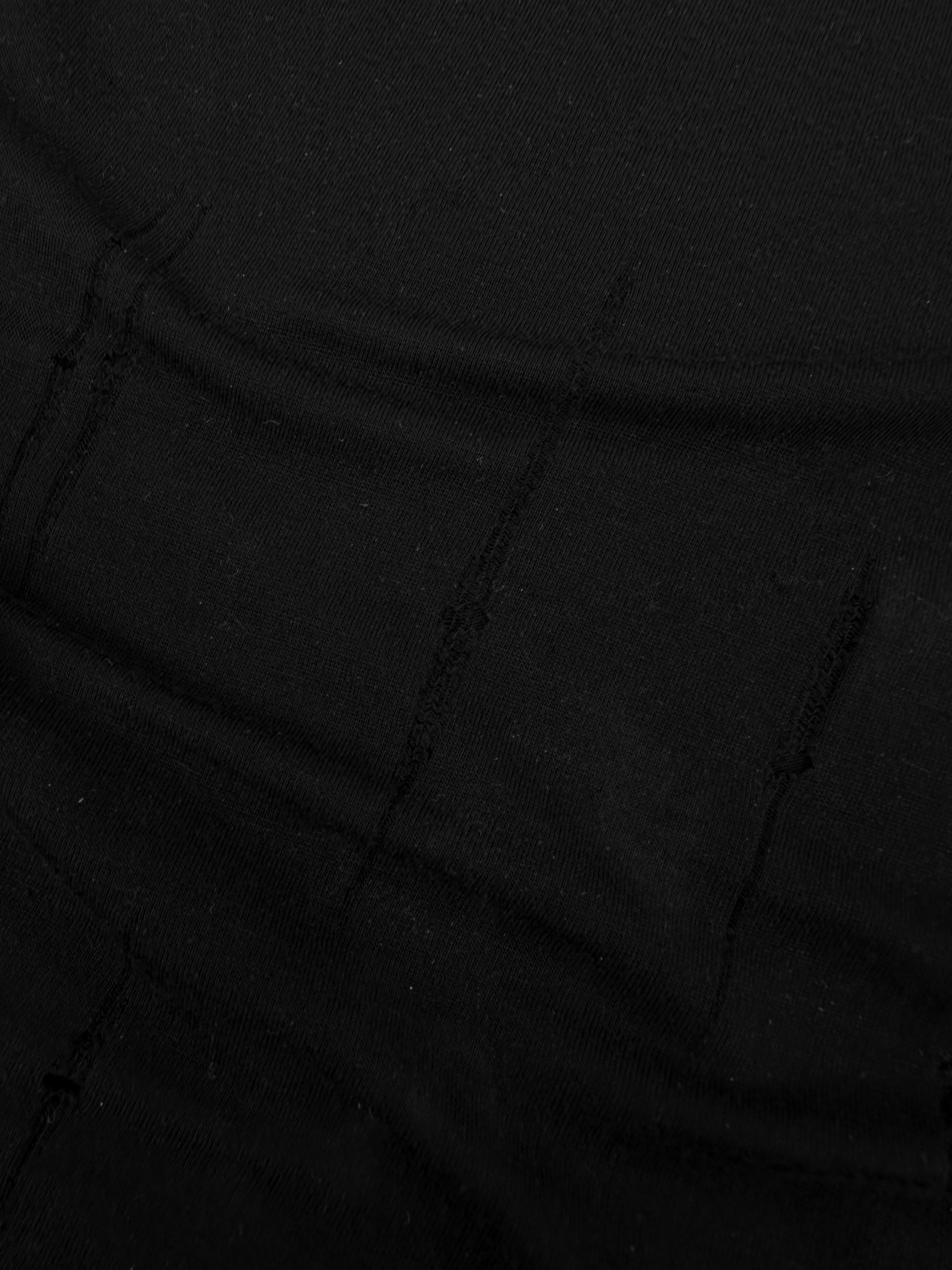 Mihara Yasuhiro Black Shoulder Padded Distressed Tank-top
