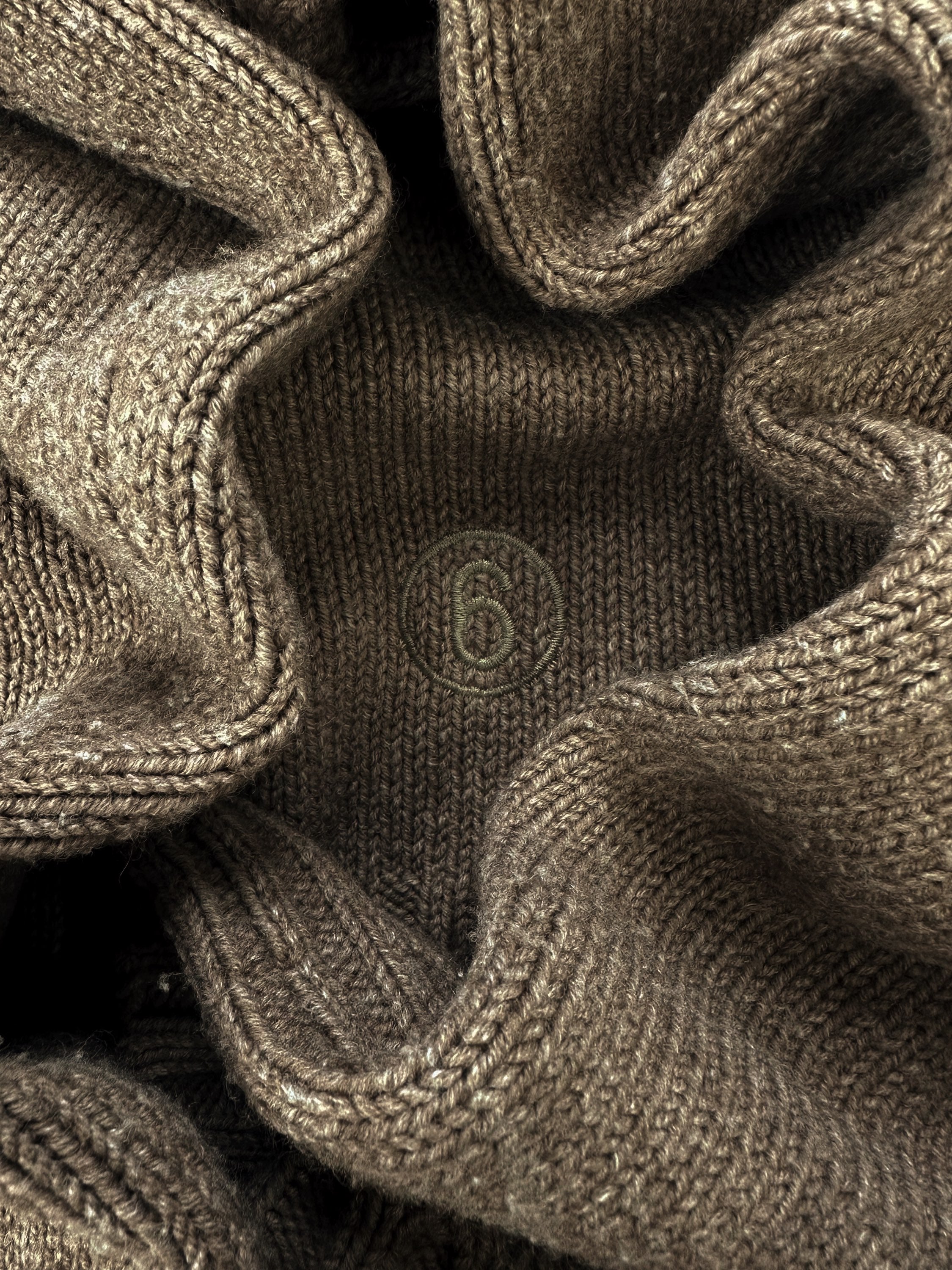 AW20 Maison Margiela MM6 Asymmetric Tan Knitted Sweater