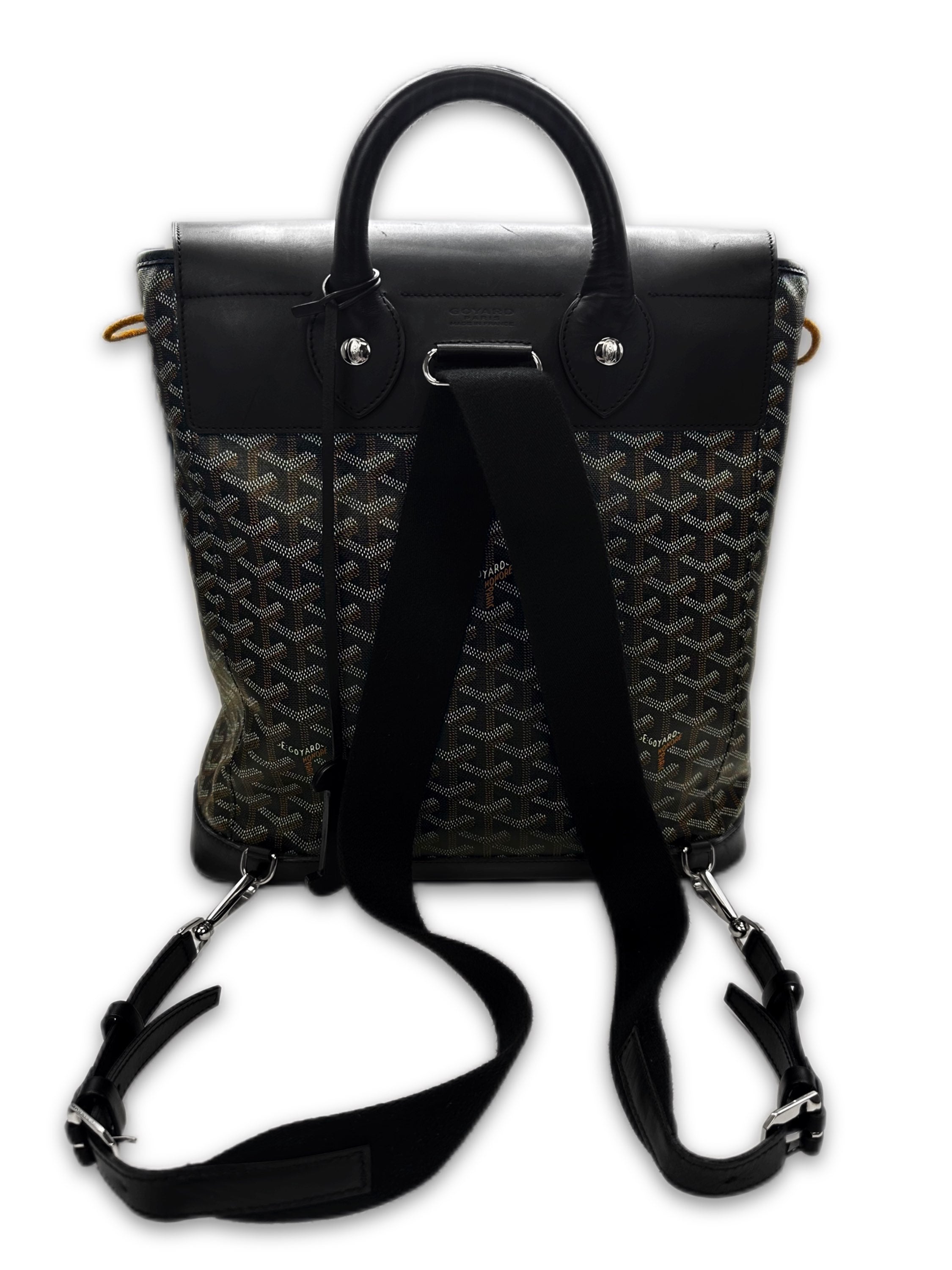 Goyard Alpine MM Calfskin Leather Black Monogram Backpack