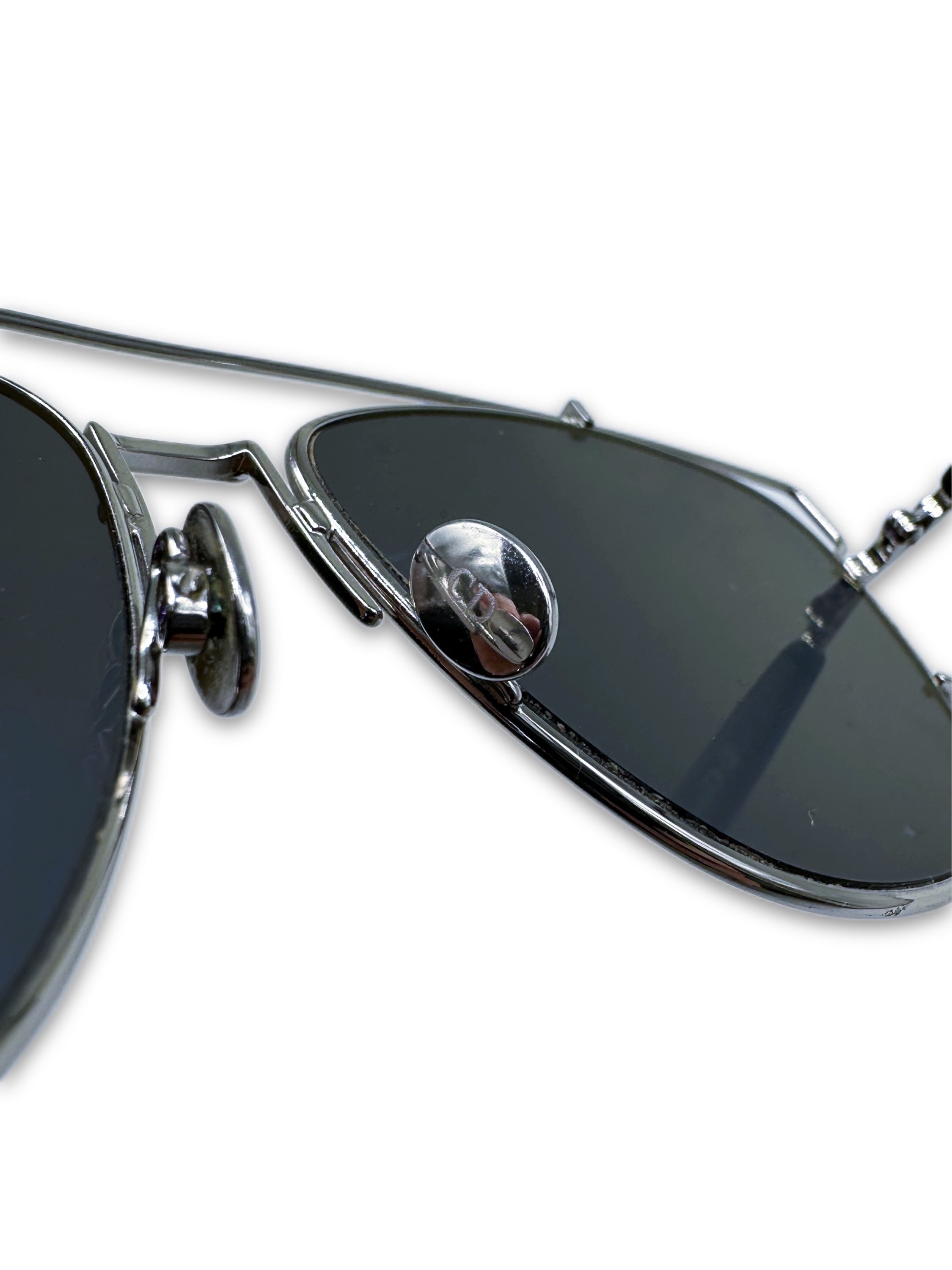 00s Dior Homme Blue Tint Metallic Aviator Sunglasses