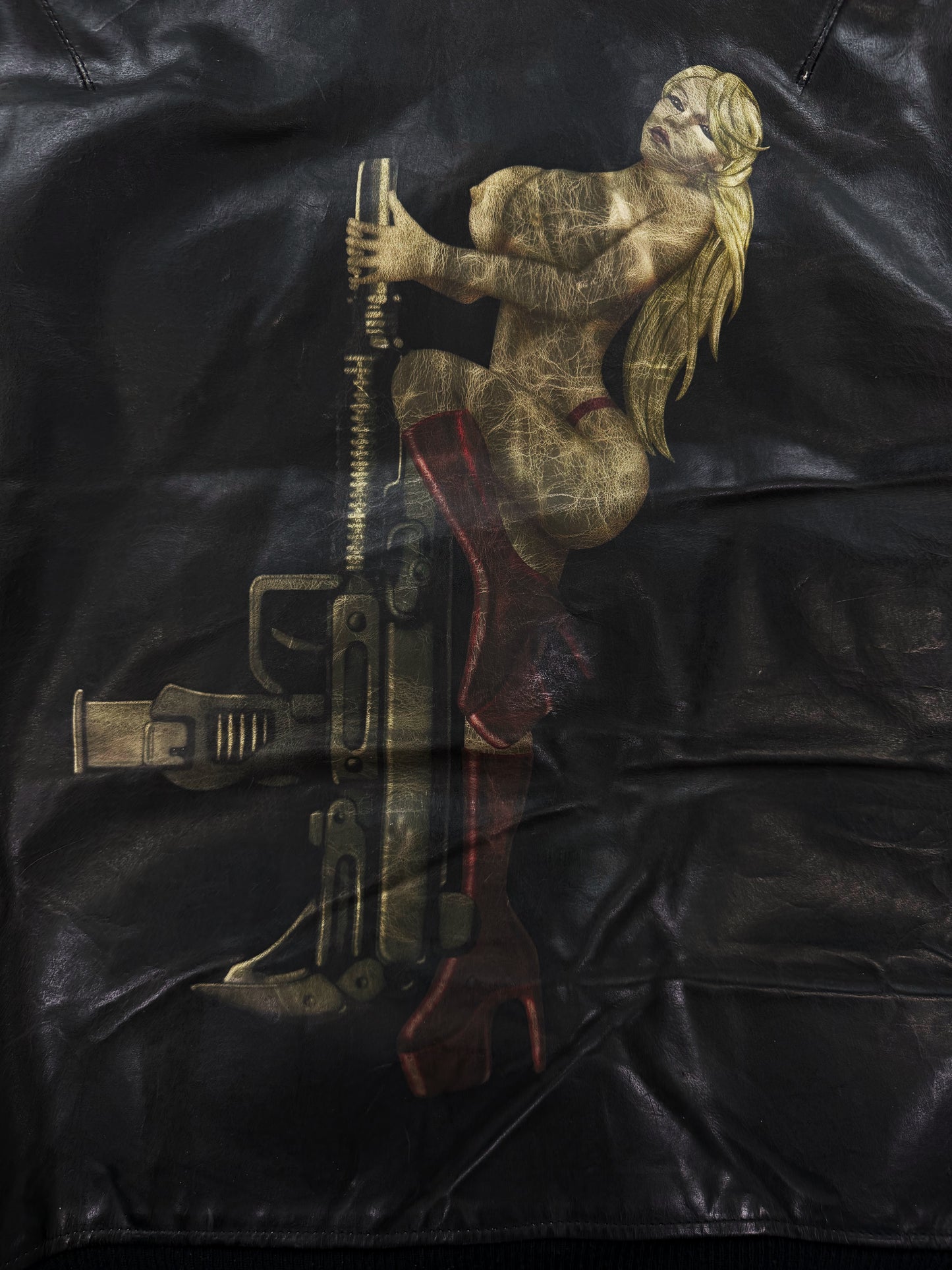 AW08 Yohji Yamamoto x Justin Davis Y’s Pin Up Uzi Leather Bomber Jacket