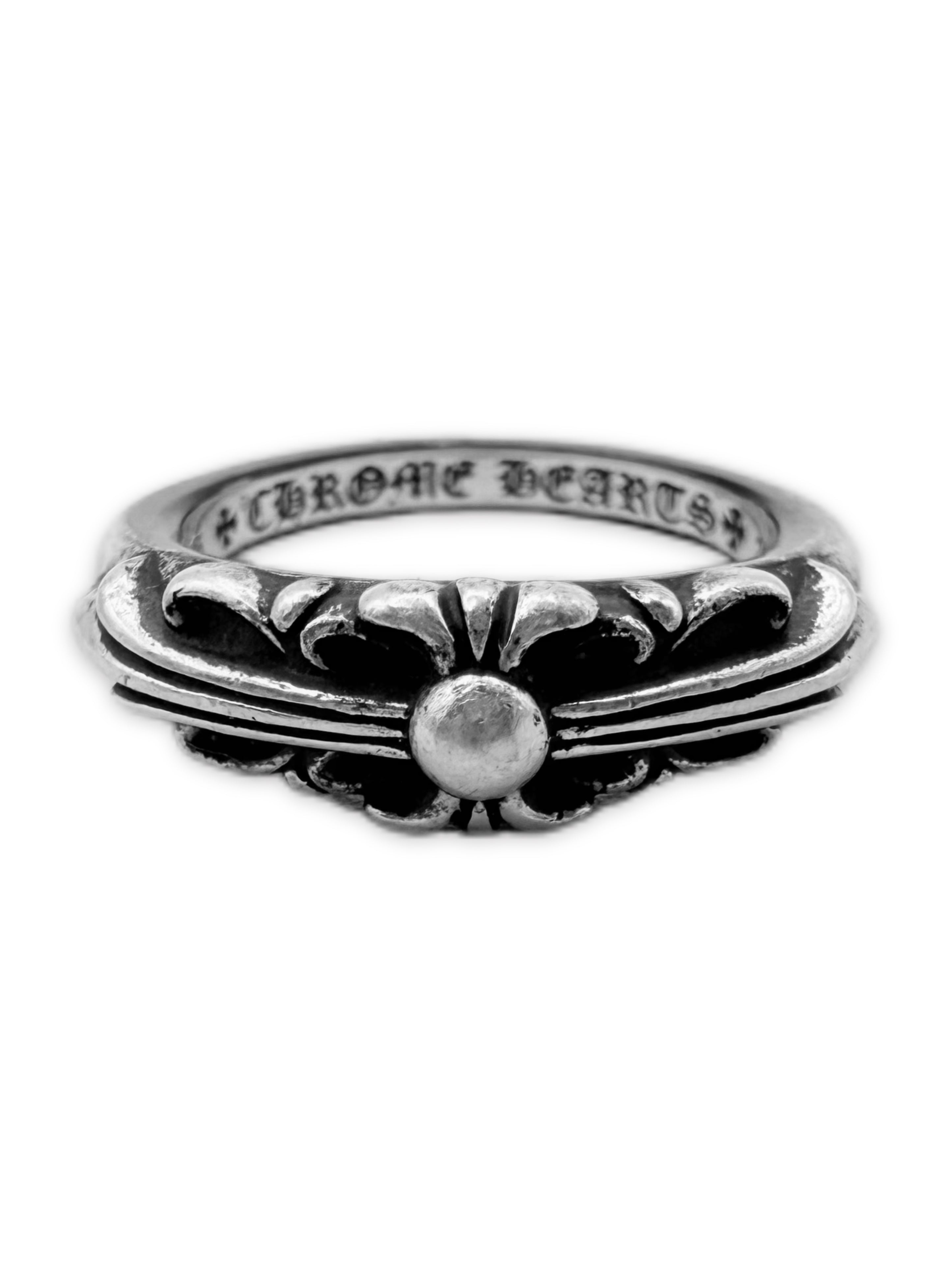 Chrome Hearts ‘Mini Floral’ .925 Silver Etched Ring
