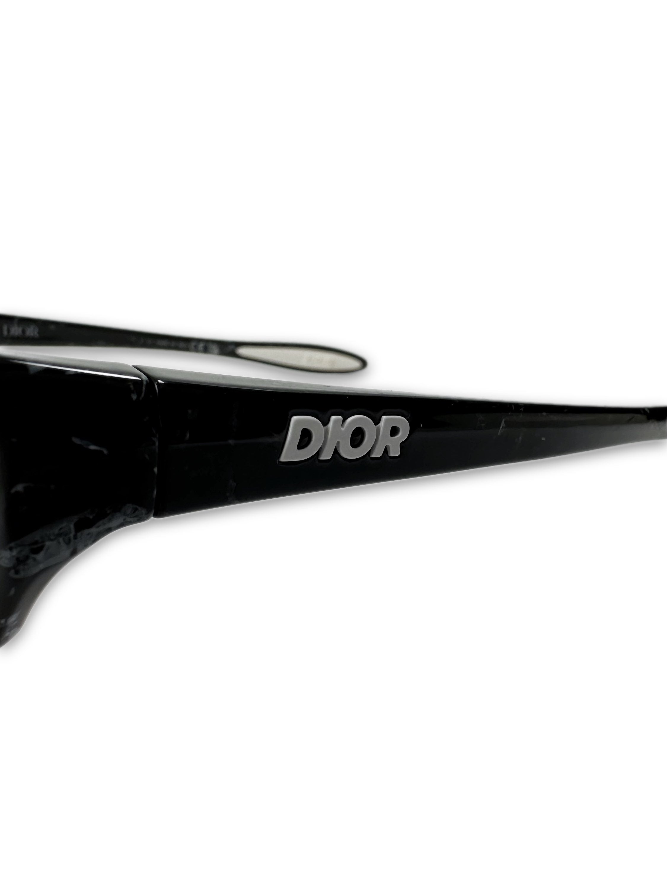 Dior Marble Frame Rimless Lens Red Tinted Sunglasses