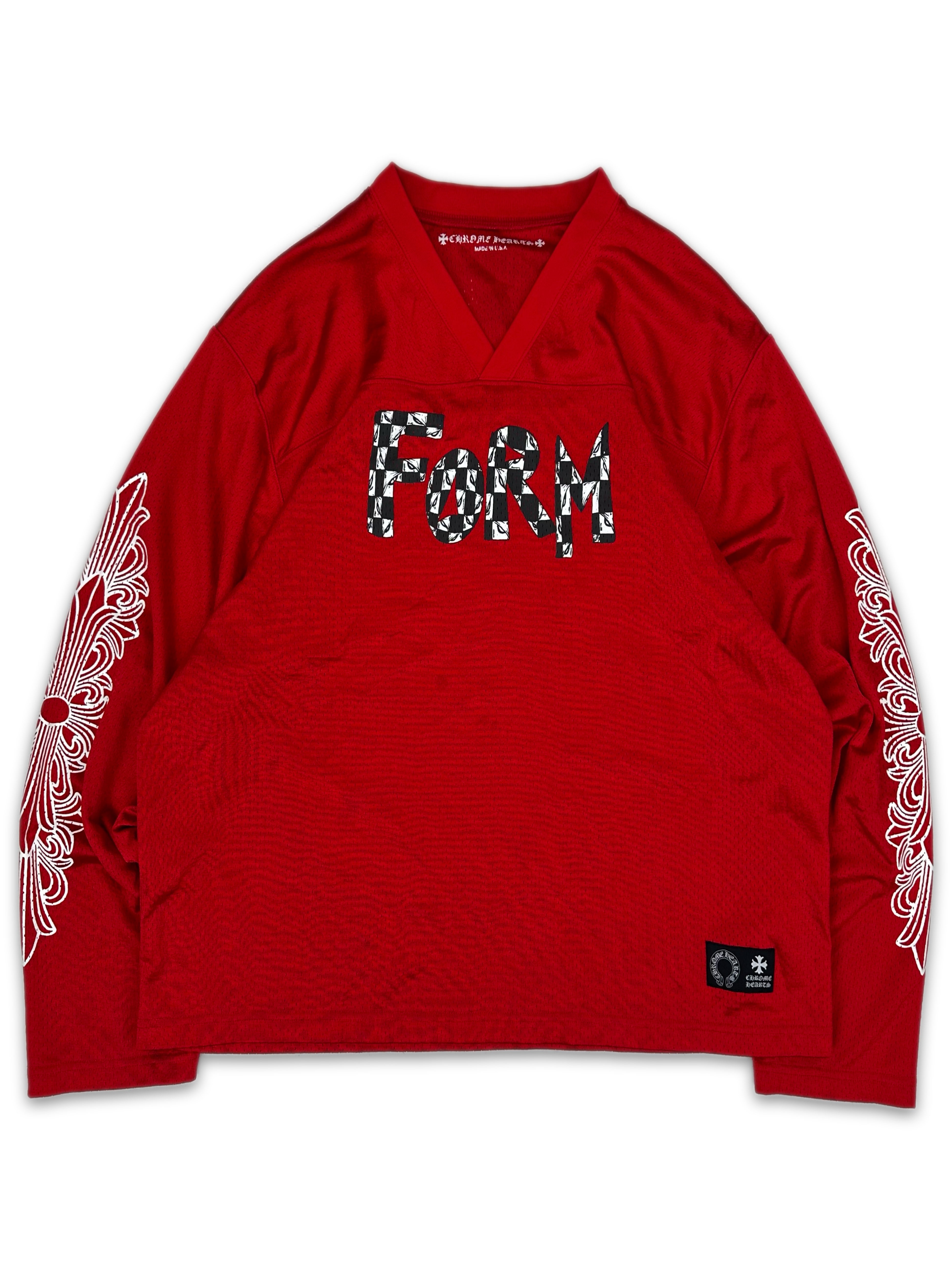Chrome Hearts x Matty Boy ‘Team’ Red Horseshoe Long Sleeve Jersey