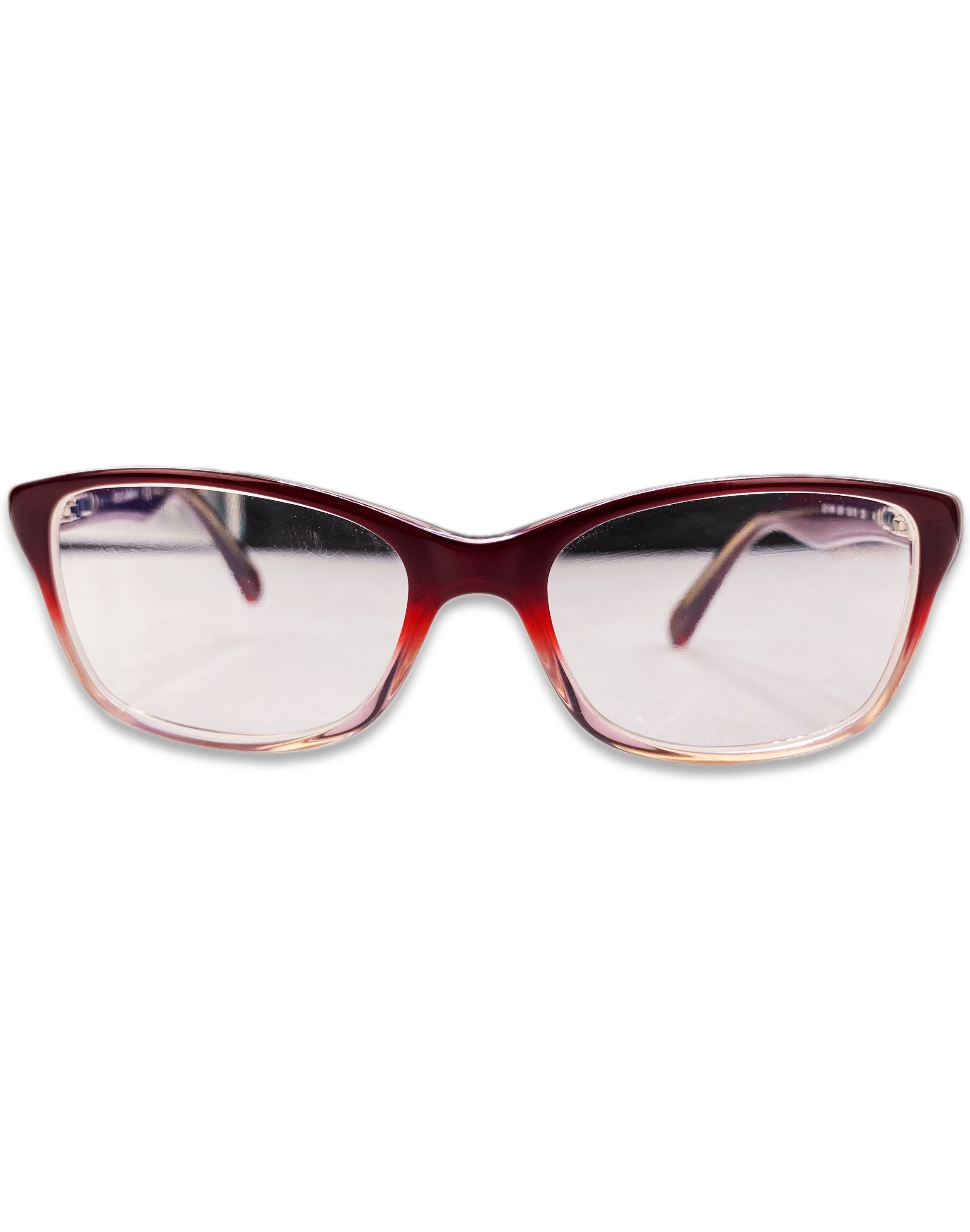 Dolce & Gabbana Blood Red Rounded Frame Metallic Logo Glasses
