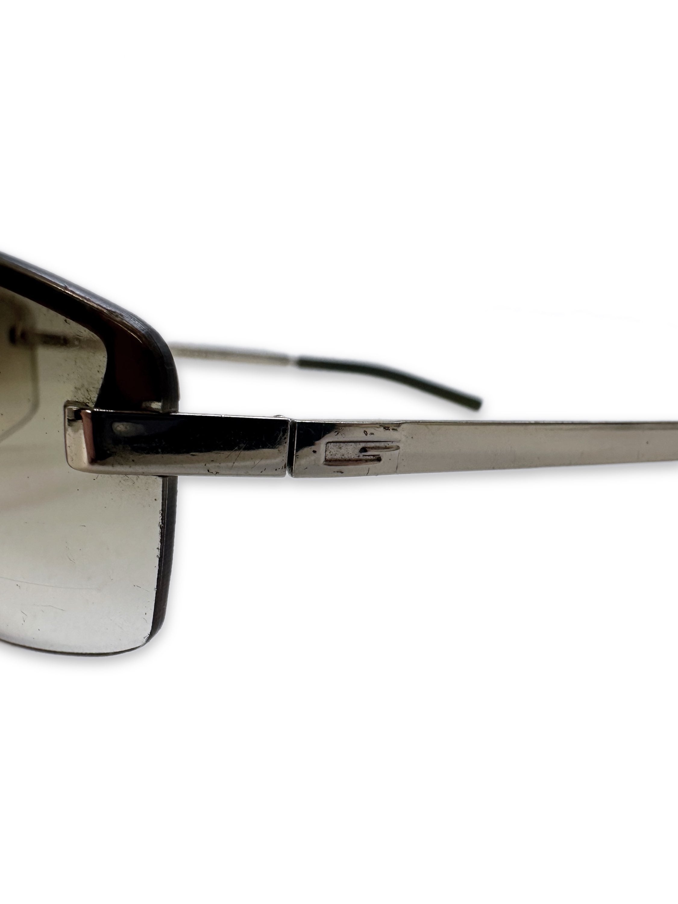 00s Gucci Green Tint Gradient Rimless Sunglasses