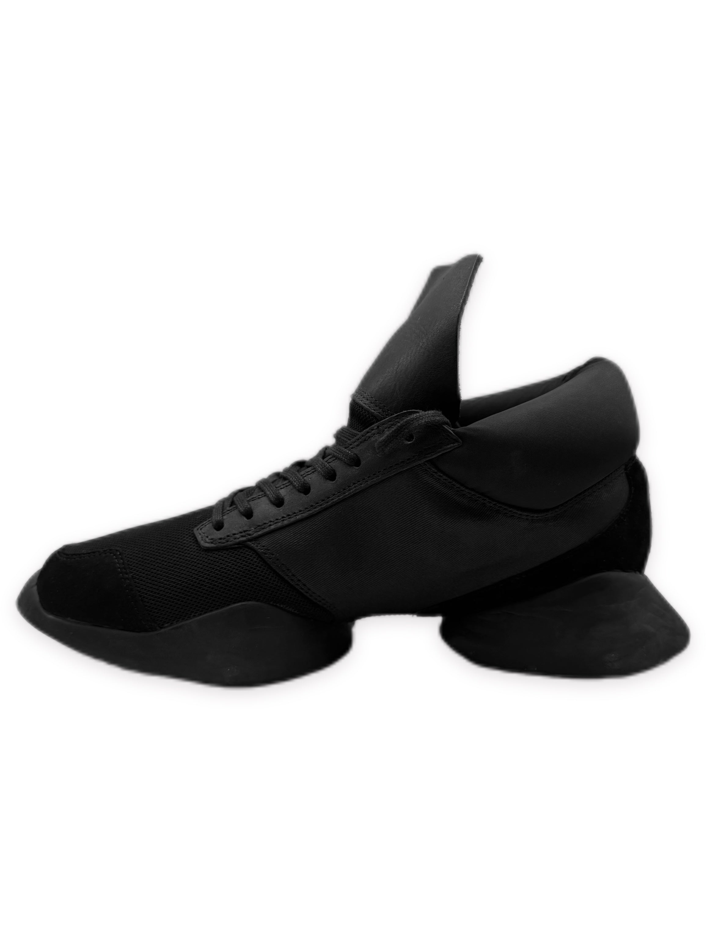 Rick Owens x Adidas Black Tech Runner Sneakers