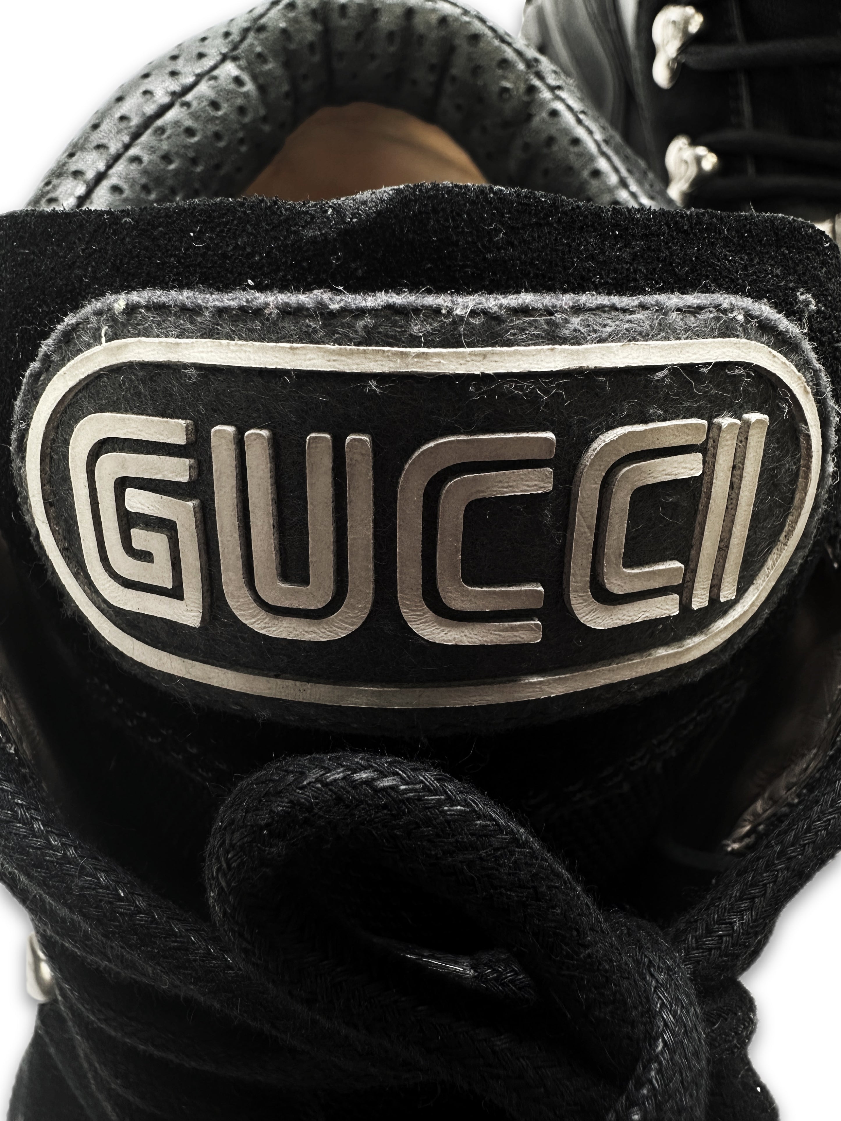 Gucci ‘Flashtrek’ Black Leather Low-top Logo Hiking Shoes