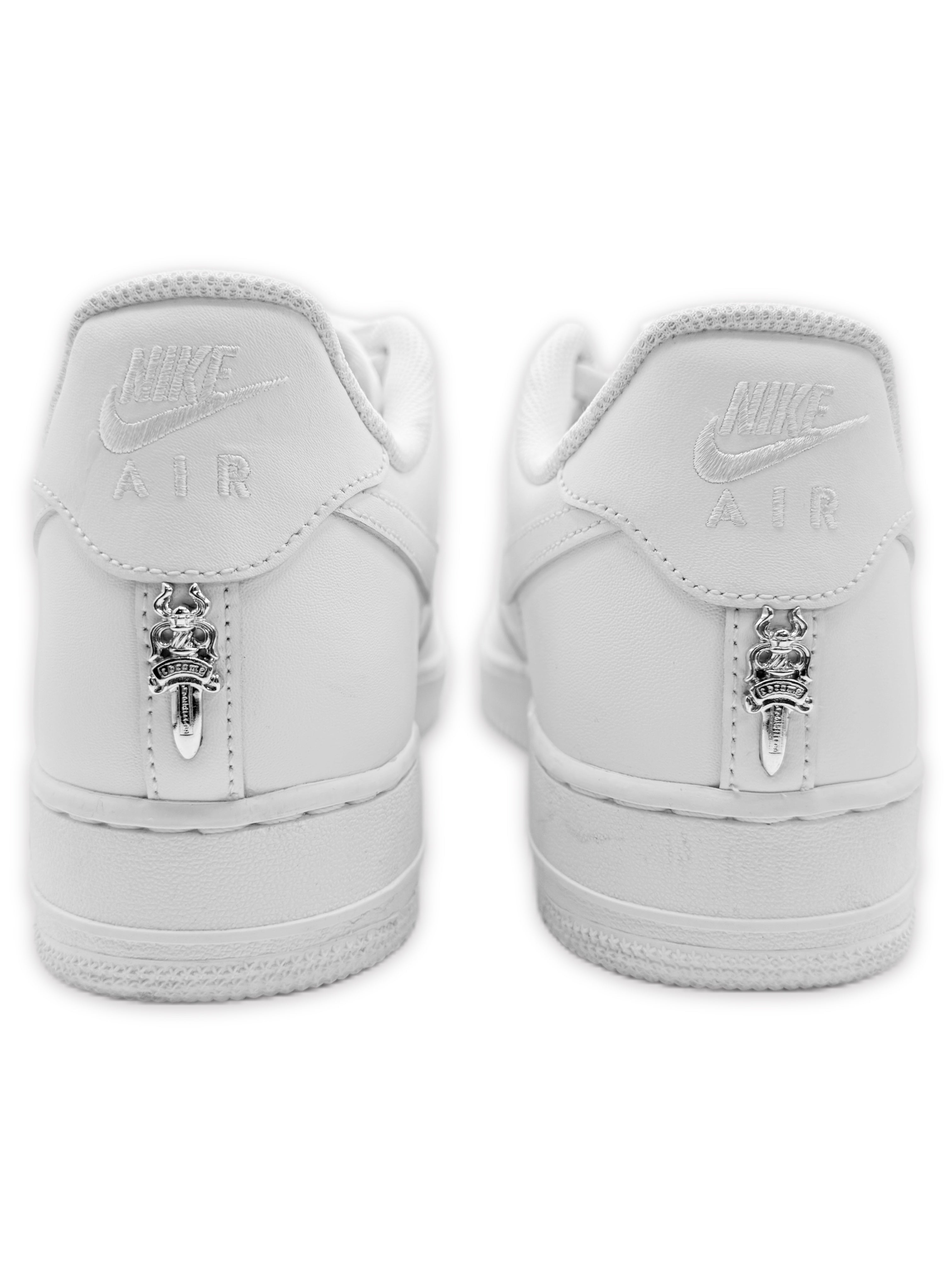 Chrome Hearts x Nike Air Force 1 White .925 Silver Dagger Sneakers