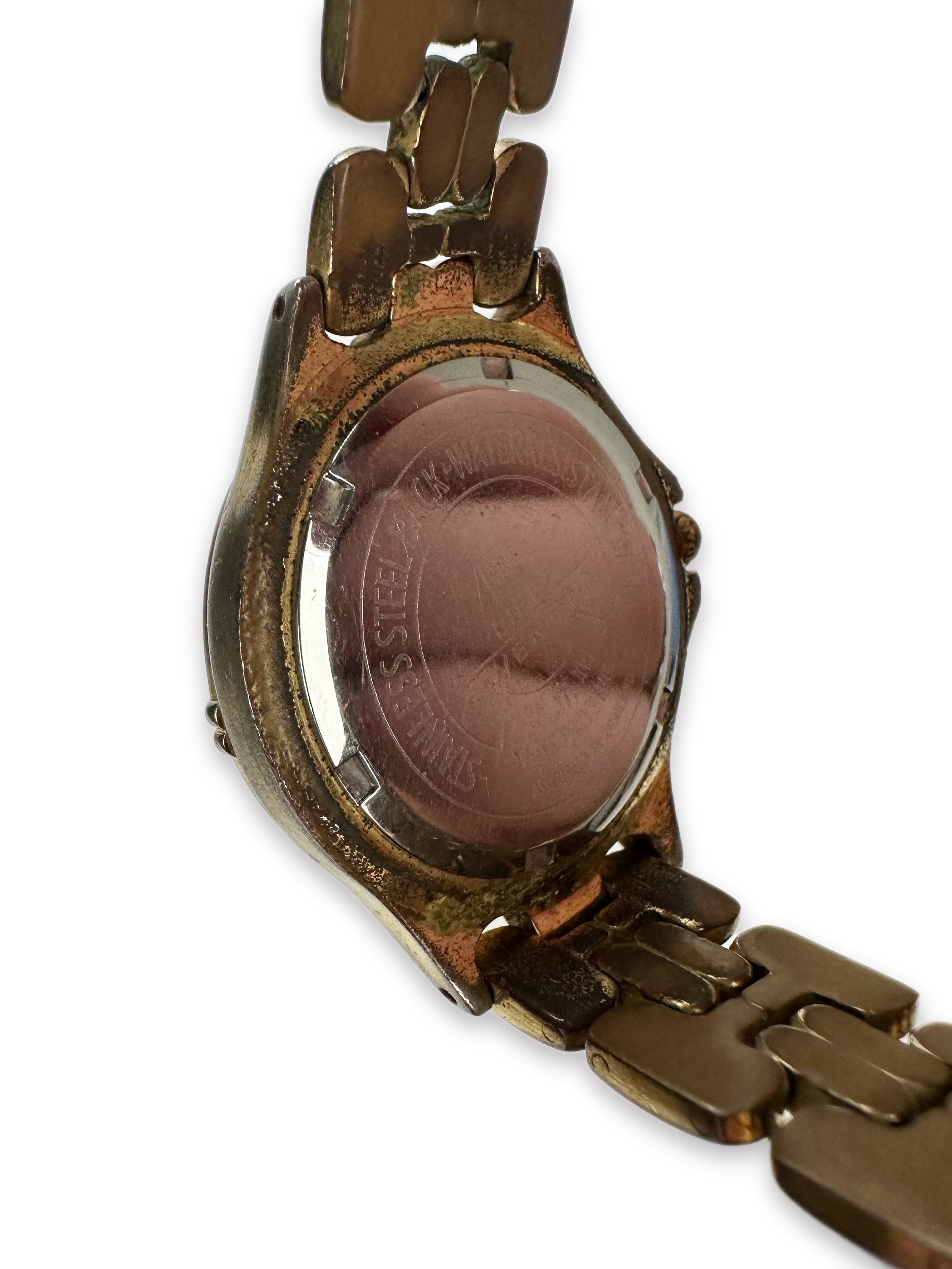 Givenchy Silver / Gold White Face Metallic Wristwatch