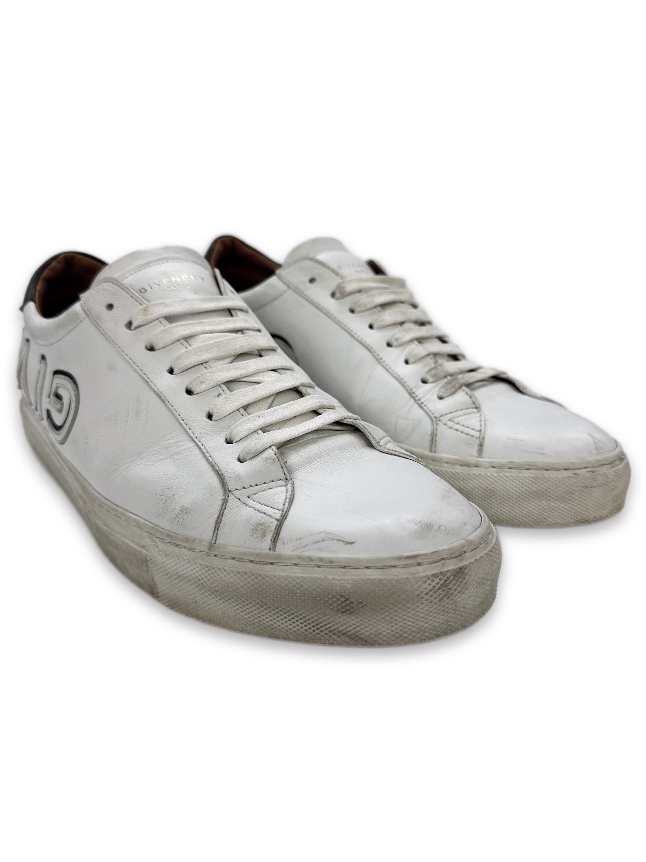Givenchy Paris White Leather ‘Spell Out’ Logo Sneakers