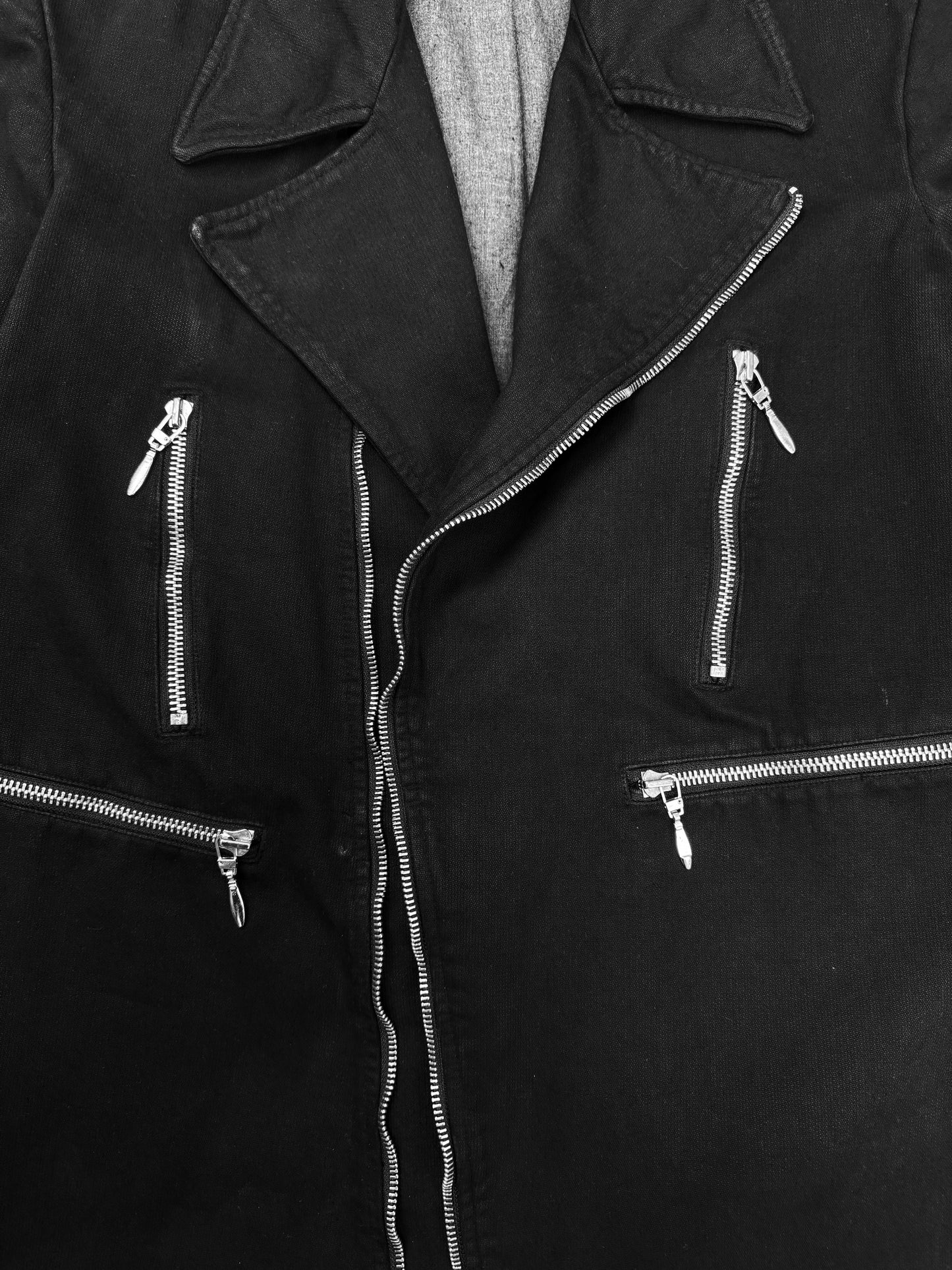 AW04 Raf Simons ‘Waves’ Perfecto Multi Zip Jacket