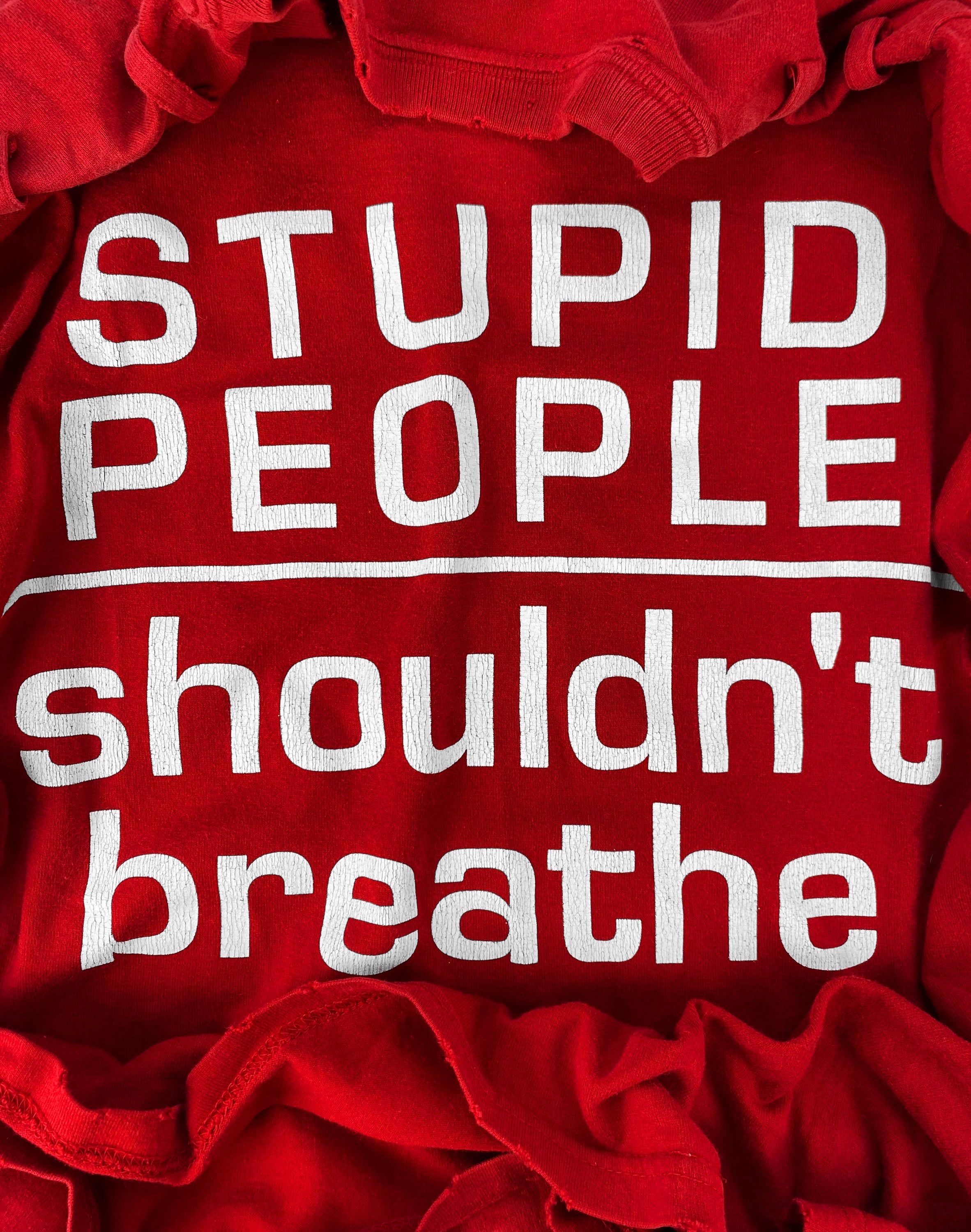 SS06 Number (N)ine ‘Stupid People’ Cherry Red Slogan T-Shirt