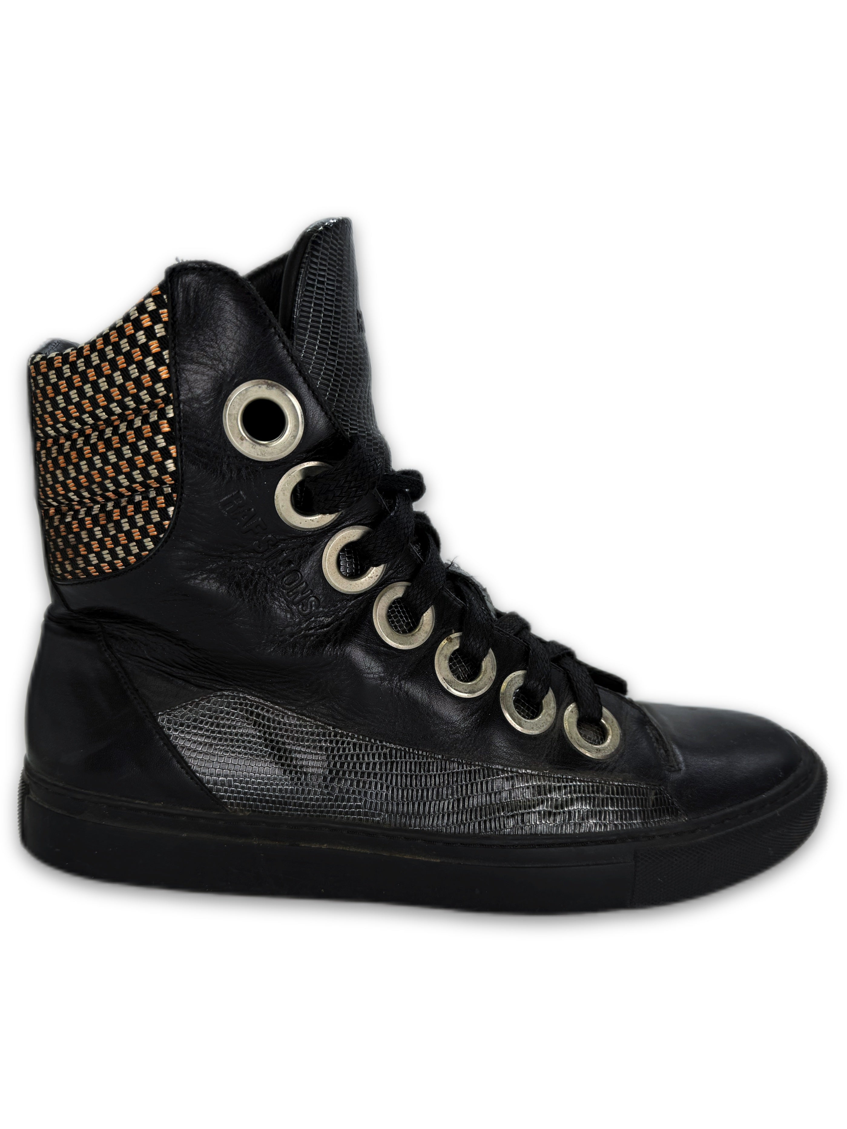 Raf Simons x Sterling Ruby Multi Coloured Hi-top Leather Sneakers