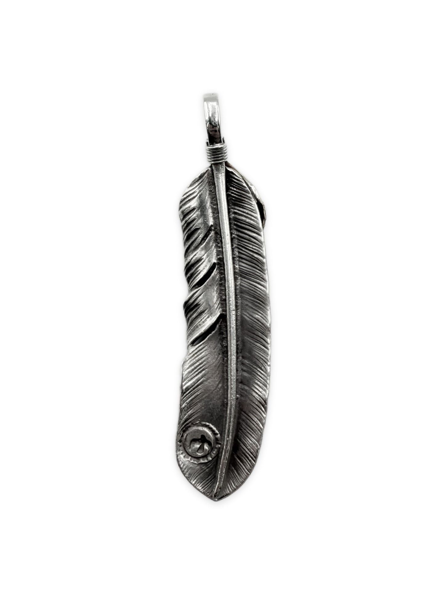 Goros XL Feather 22k Gold / .925 Silver Feather Pendant