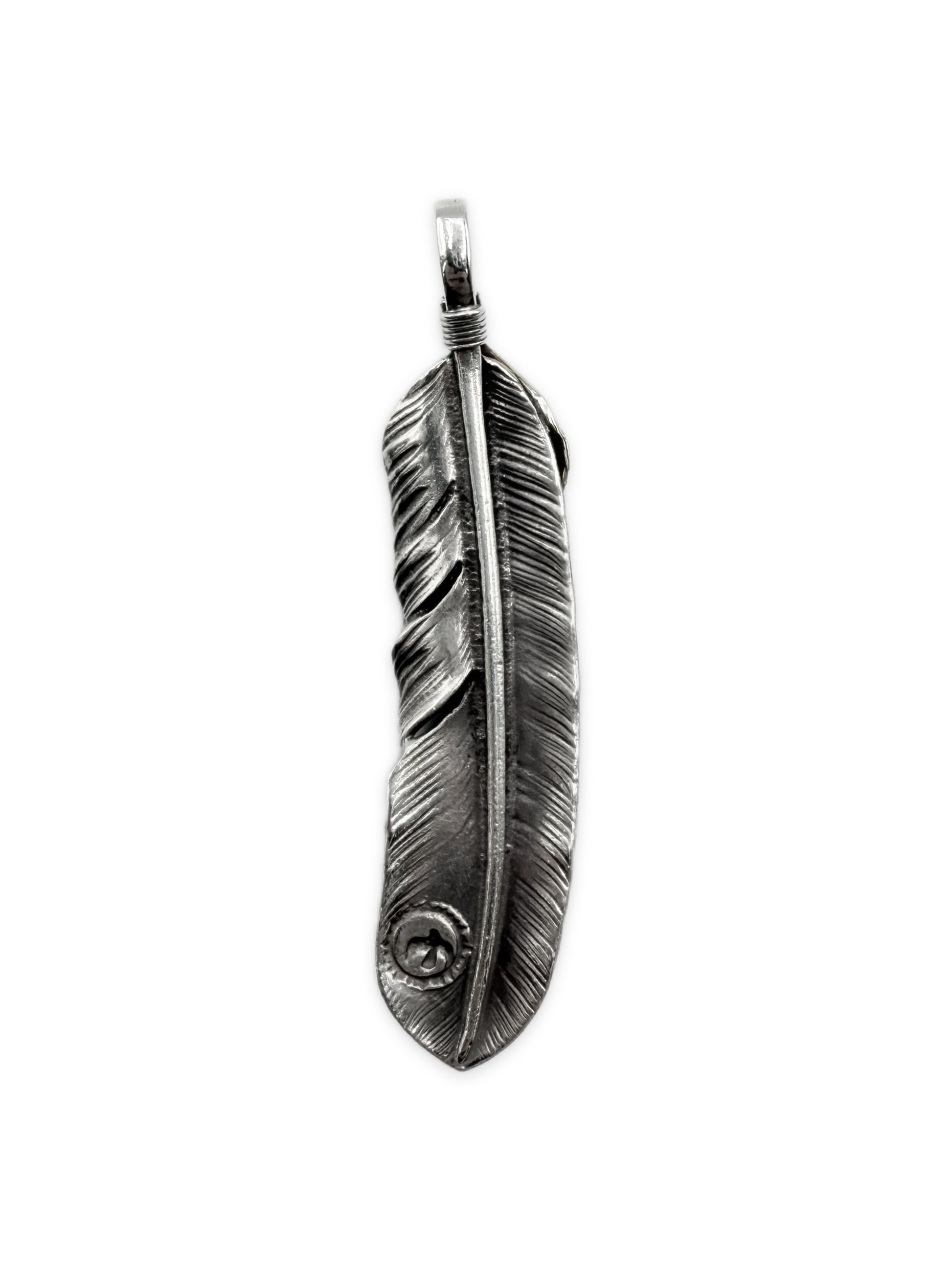 Goros XL Feather 22k Gold / .925 Silver Feather Pendant