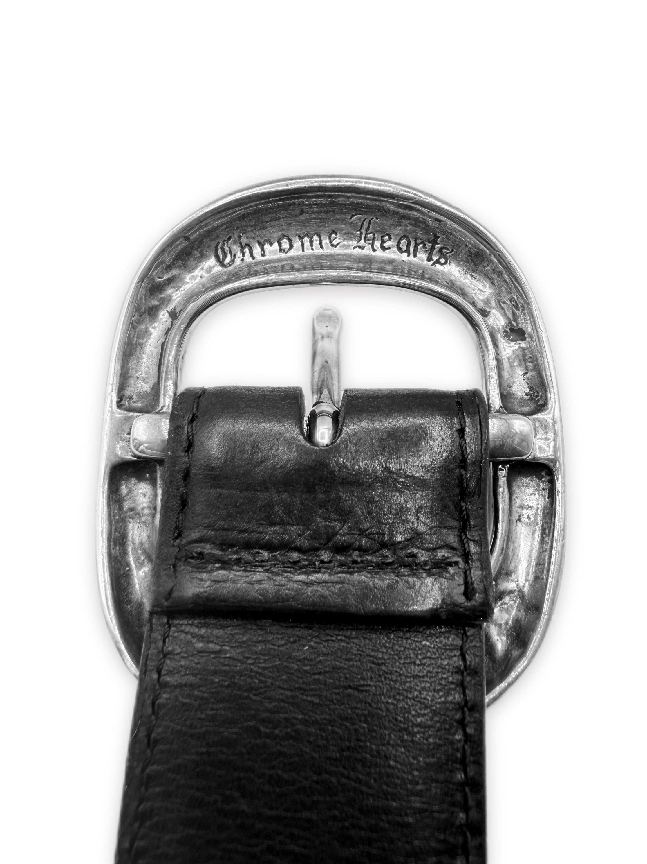 Chrome Hearts 1.5 inch Gunslinger .925 Silver Black Leather Belt