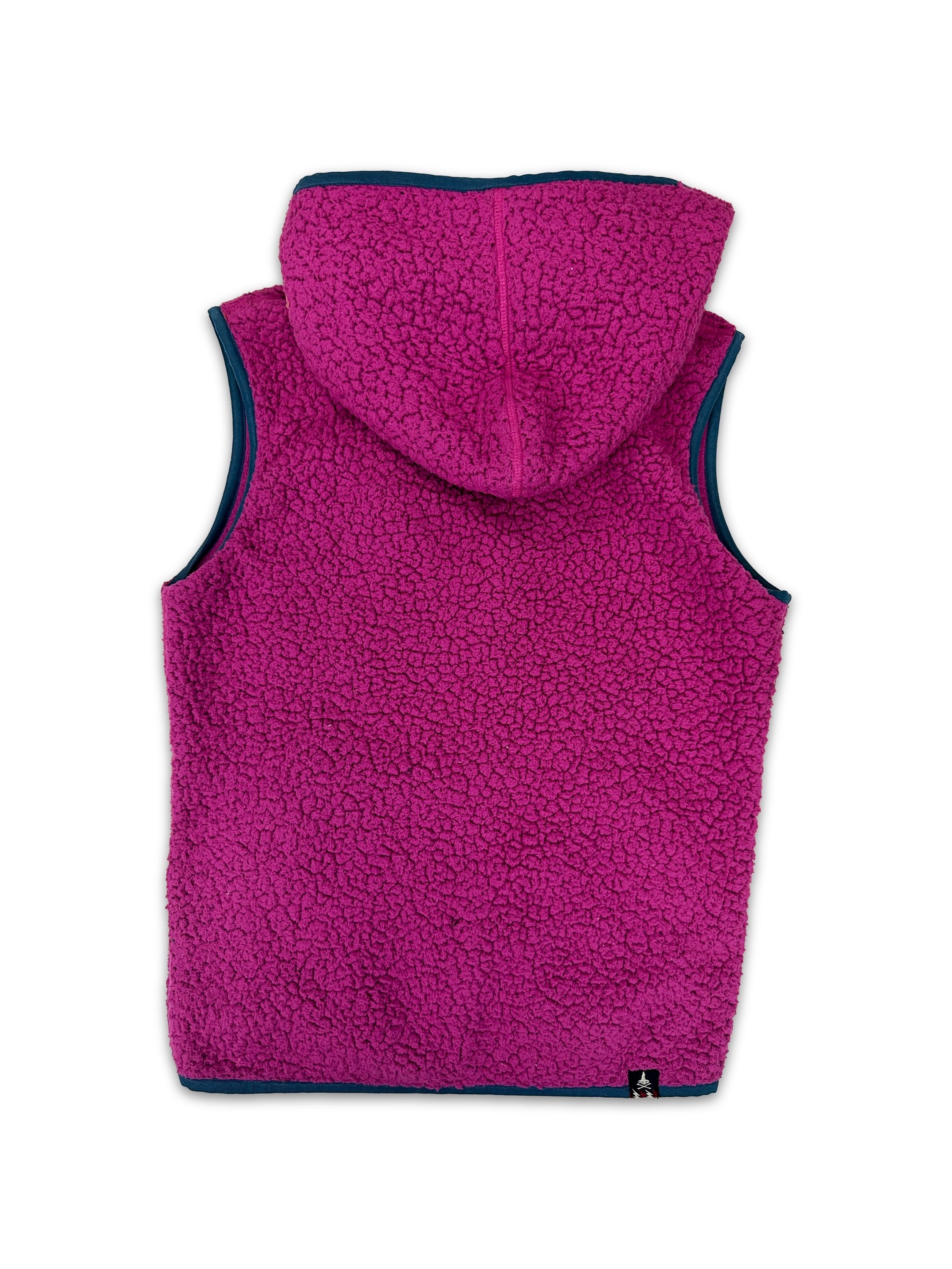 00s Hysteric Glamour ‘Skull & Crossbones’ Magenta Fleece Vest