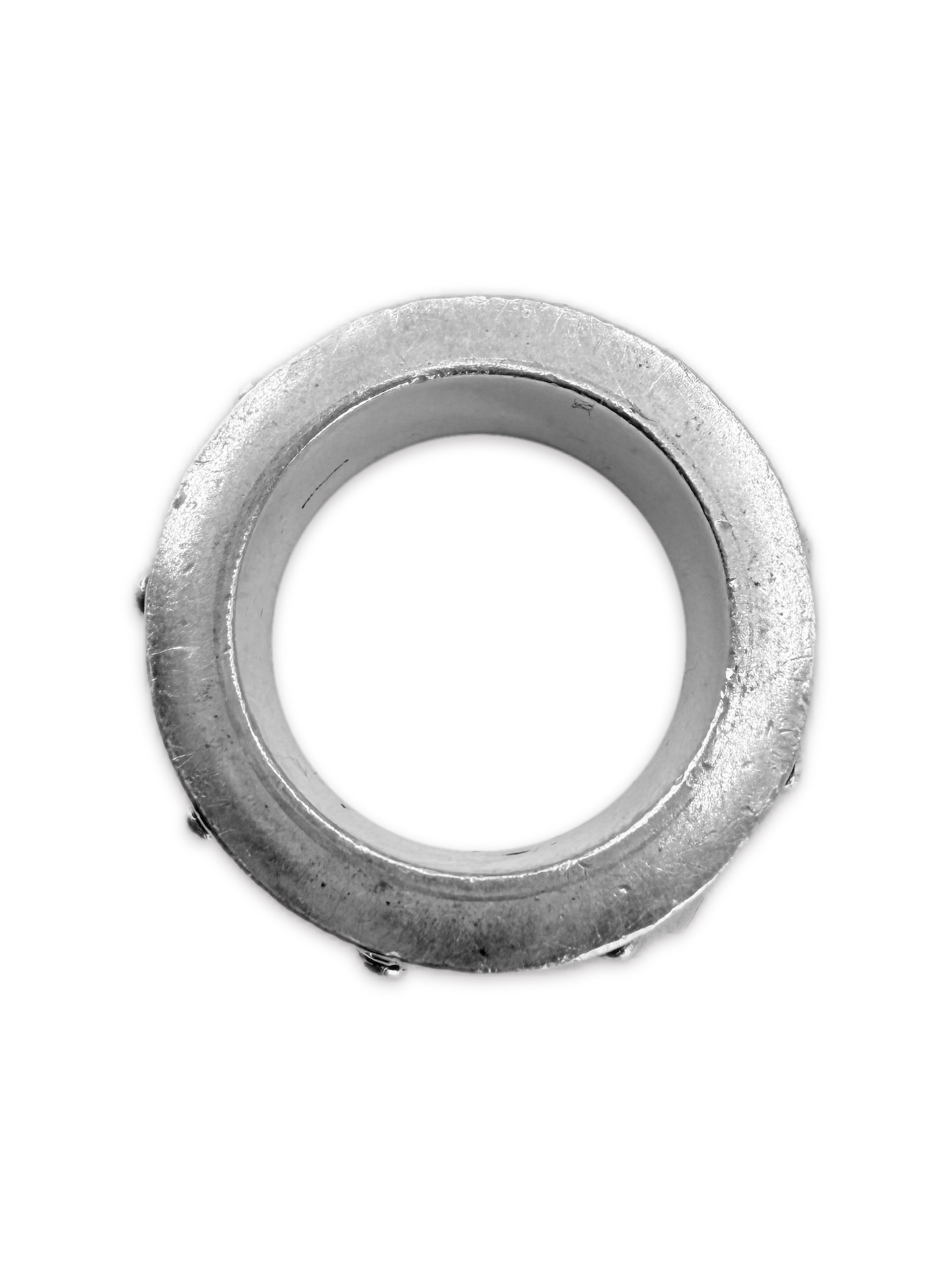 Chrome Hearts Cross Plus Spinner .925 Silver Etched Ring