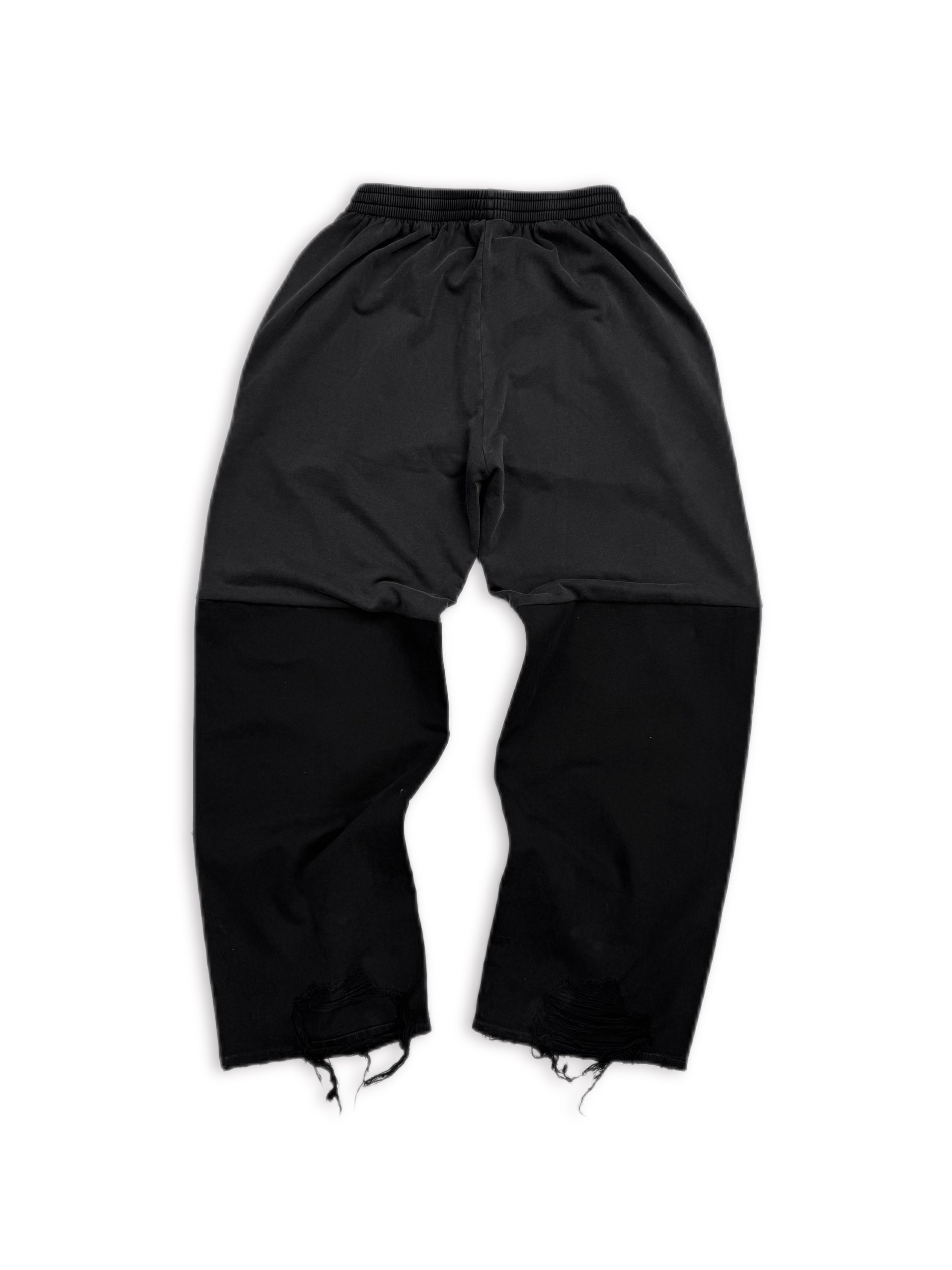SS23 Balenciaga Mud Show Hybrid Patched Black Sweat Pants