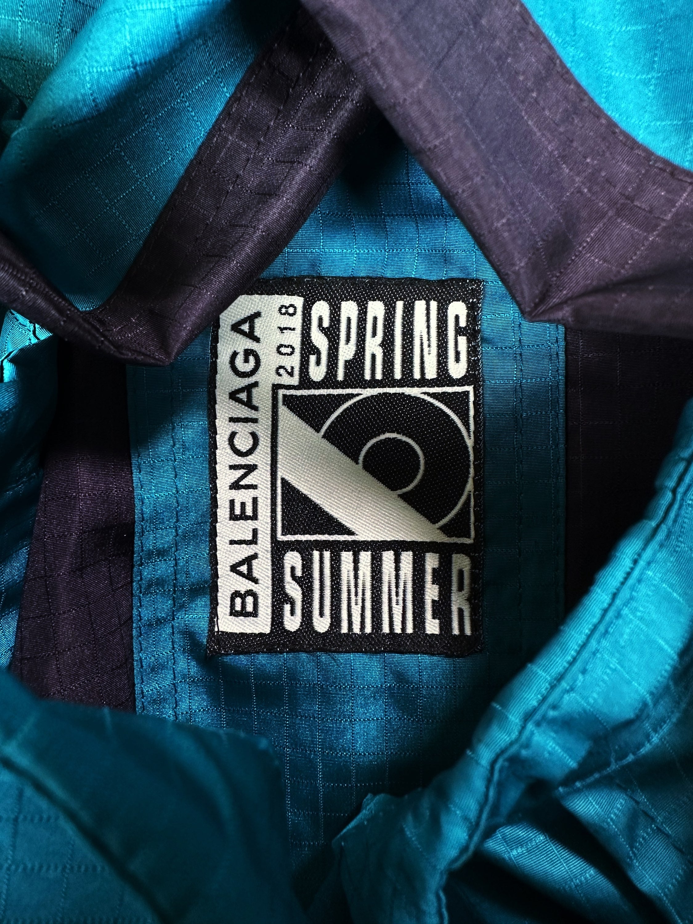SS18 Balenciaga Two Tone Quarter-zip Anorak Jacket
