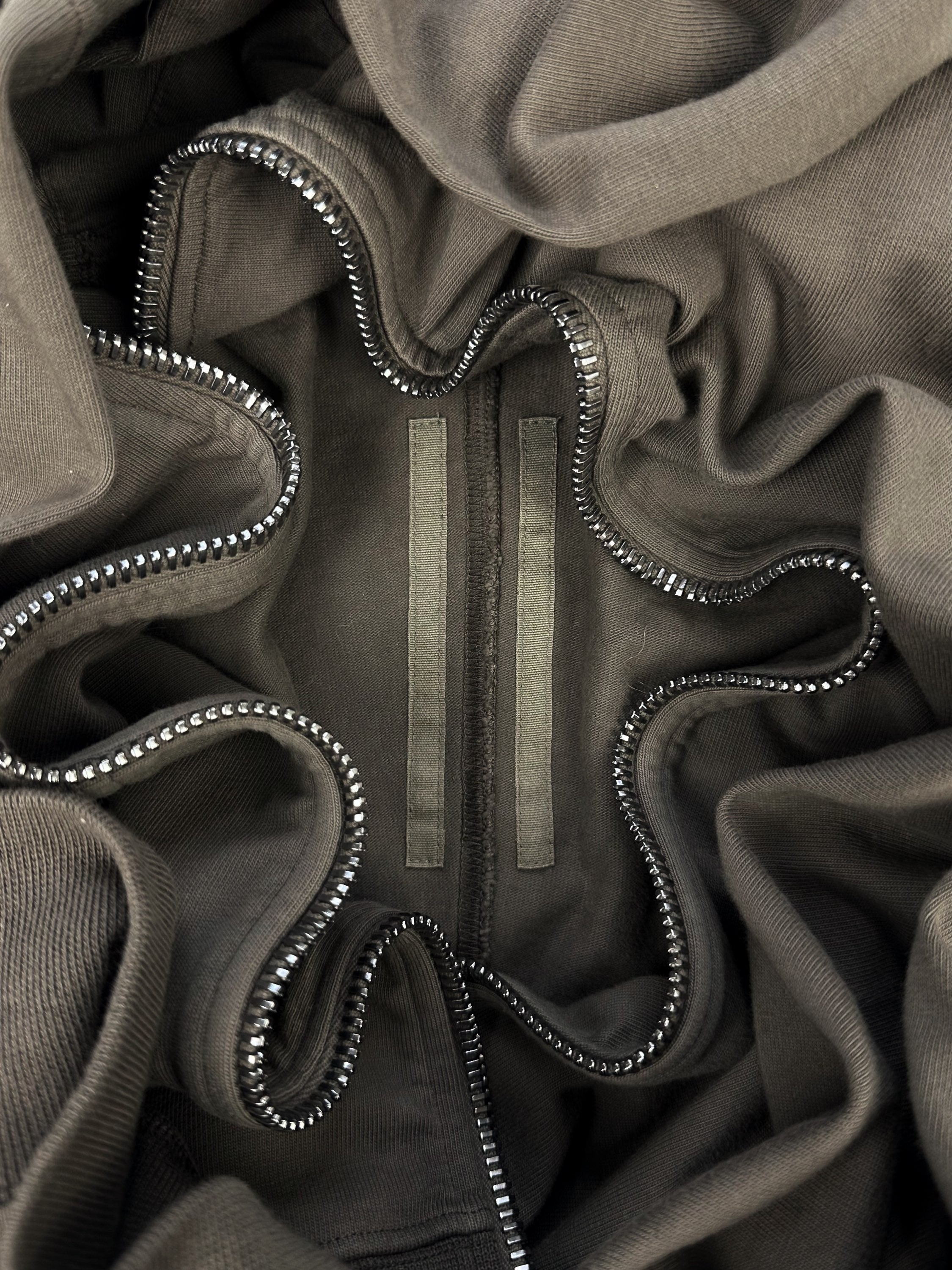 AW21 Rick Owens ‘Mountain’ Asymmetric-zip Oversized Hoodie