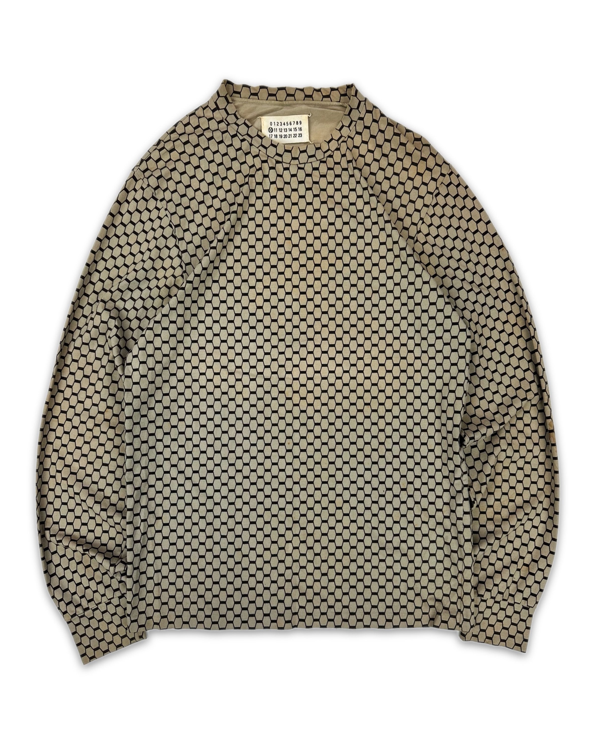 Maison Margiela ‘Hexagon’ Geometric Pattern Long Sleeve Shirt
