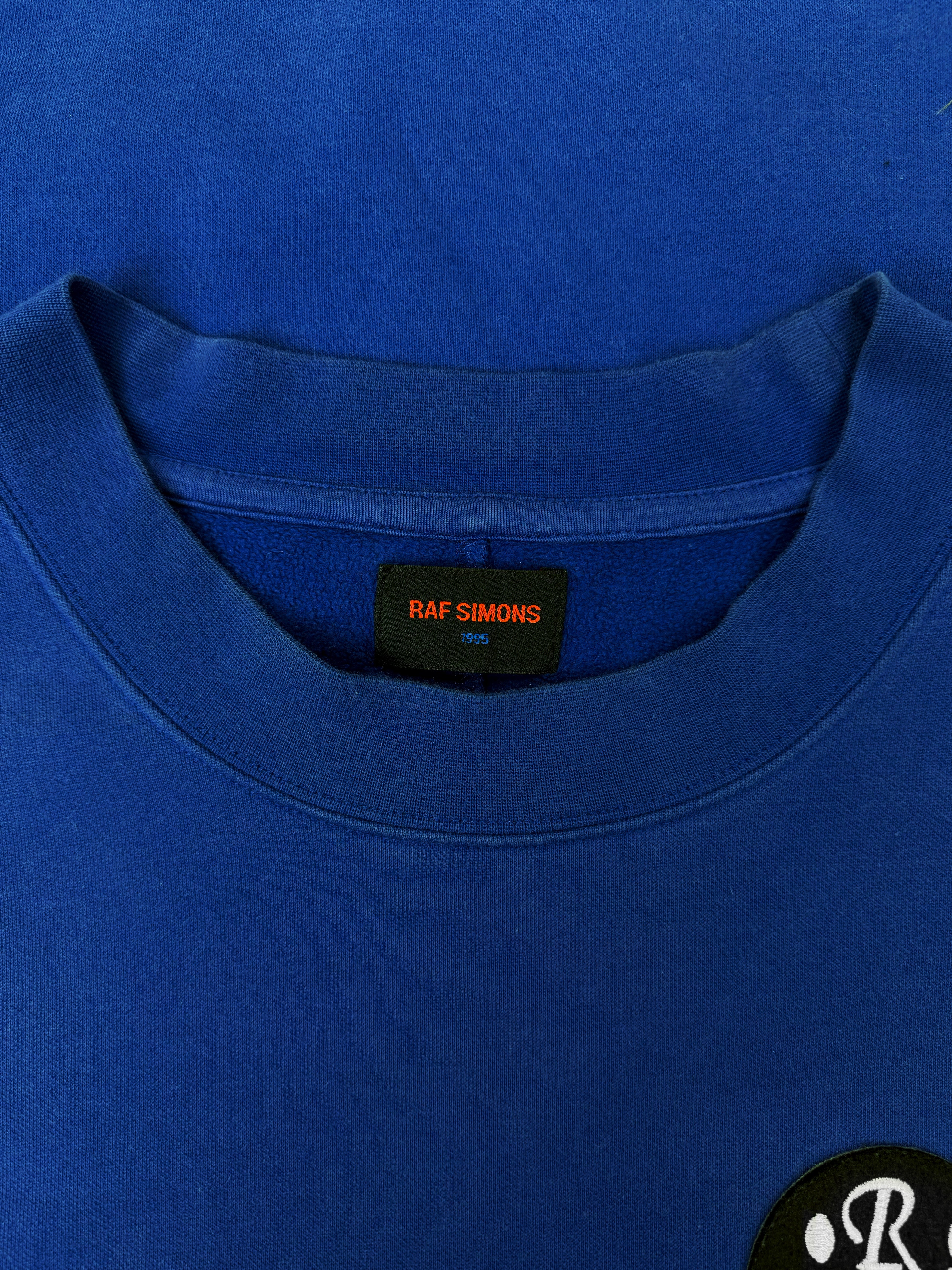 1995 Raf Simons ‘Anchor’ Patch Blue Heavy Weight Crewneck