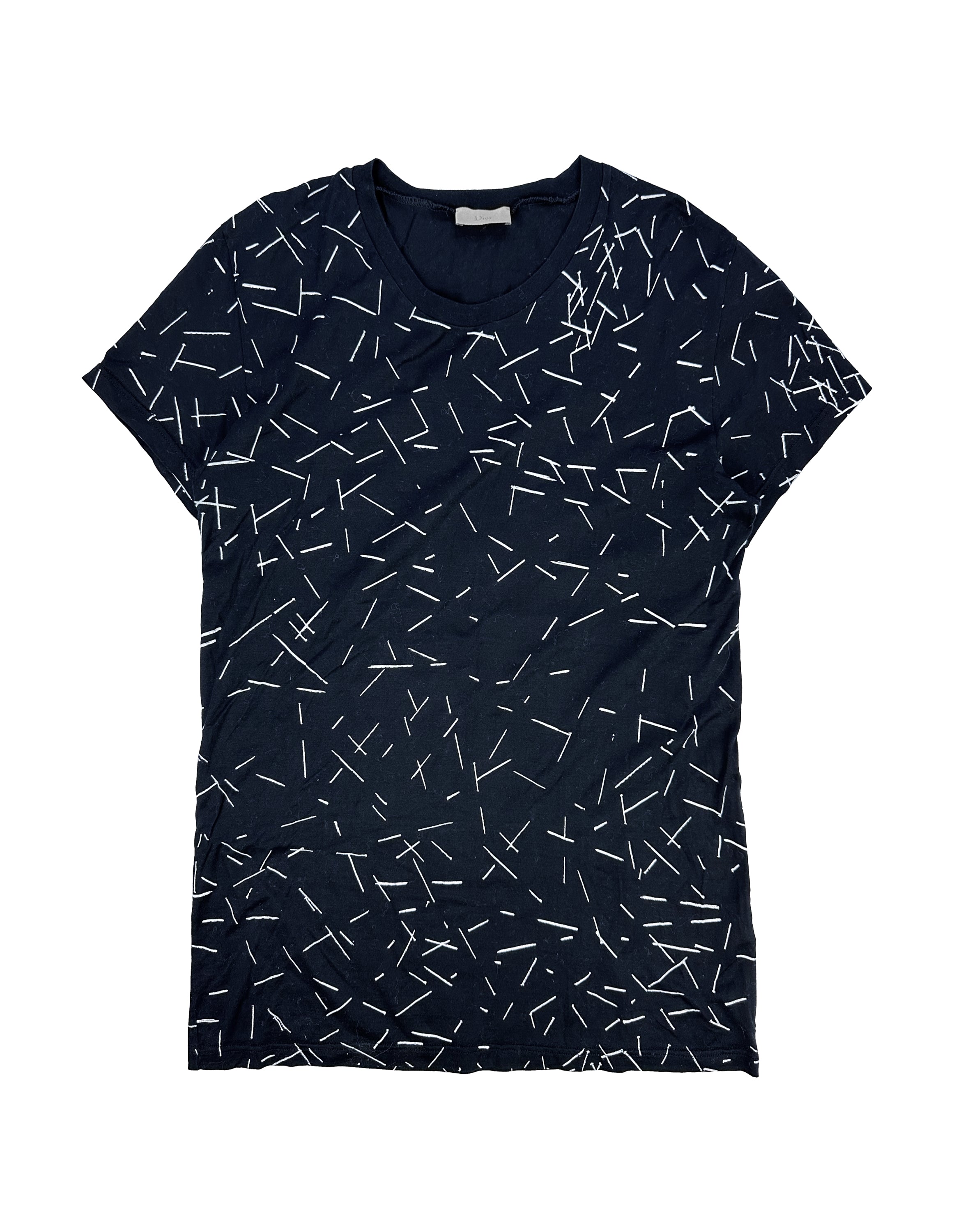 Dior Abstract Navy Blue Graphic T-Shirt