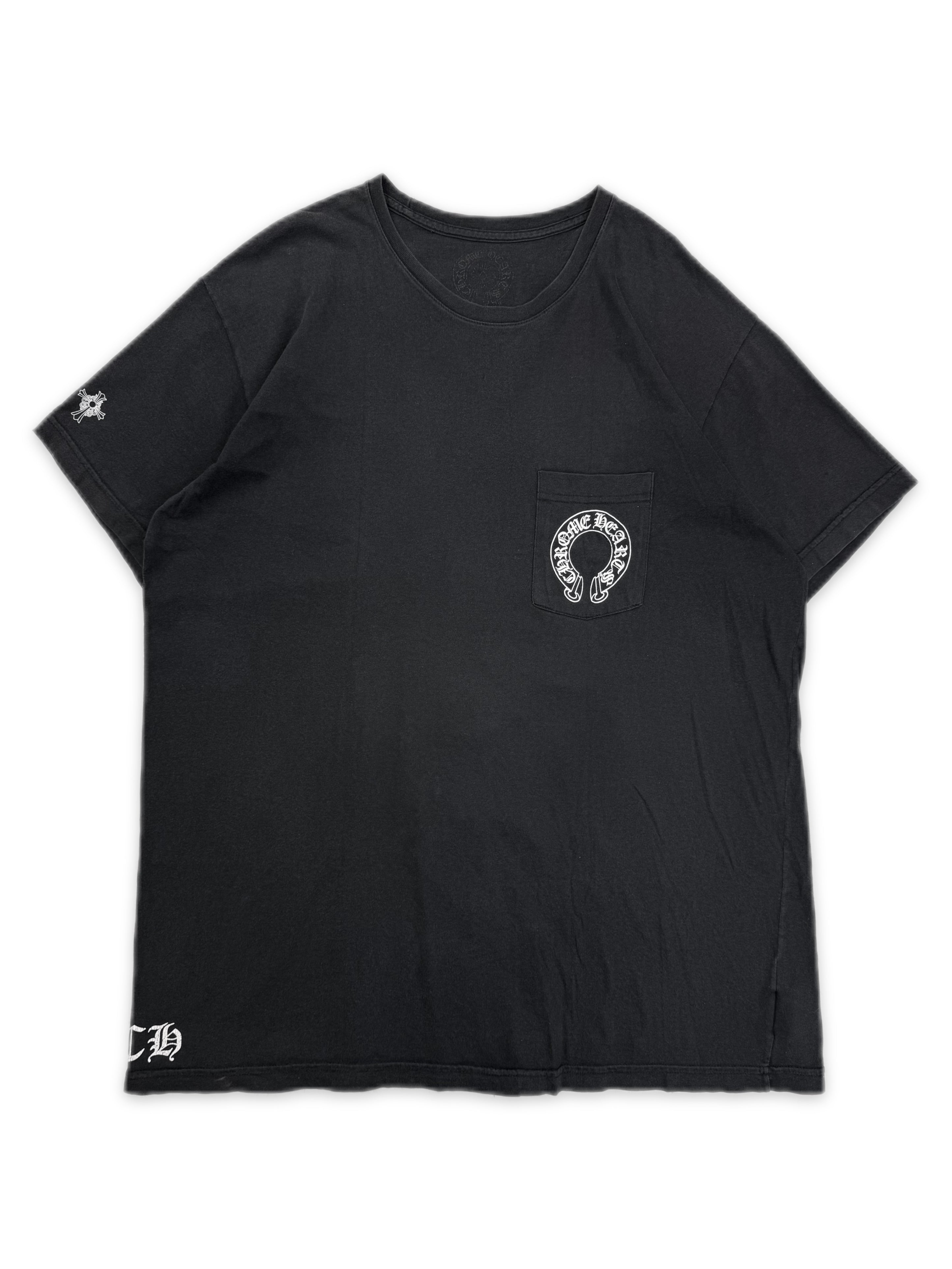 Chrome Hearts T Bar Triple Sleeve Logo Faded Vintage T-Shirt