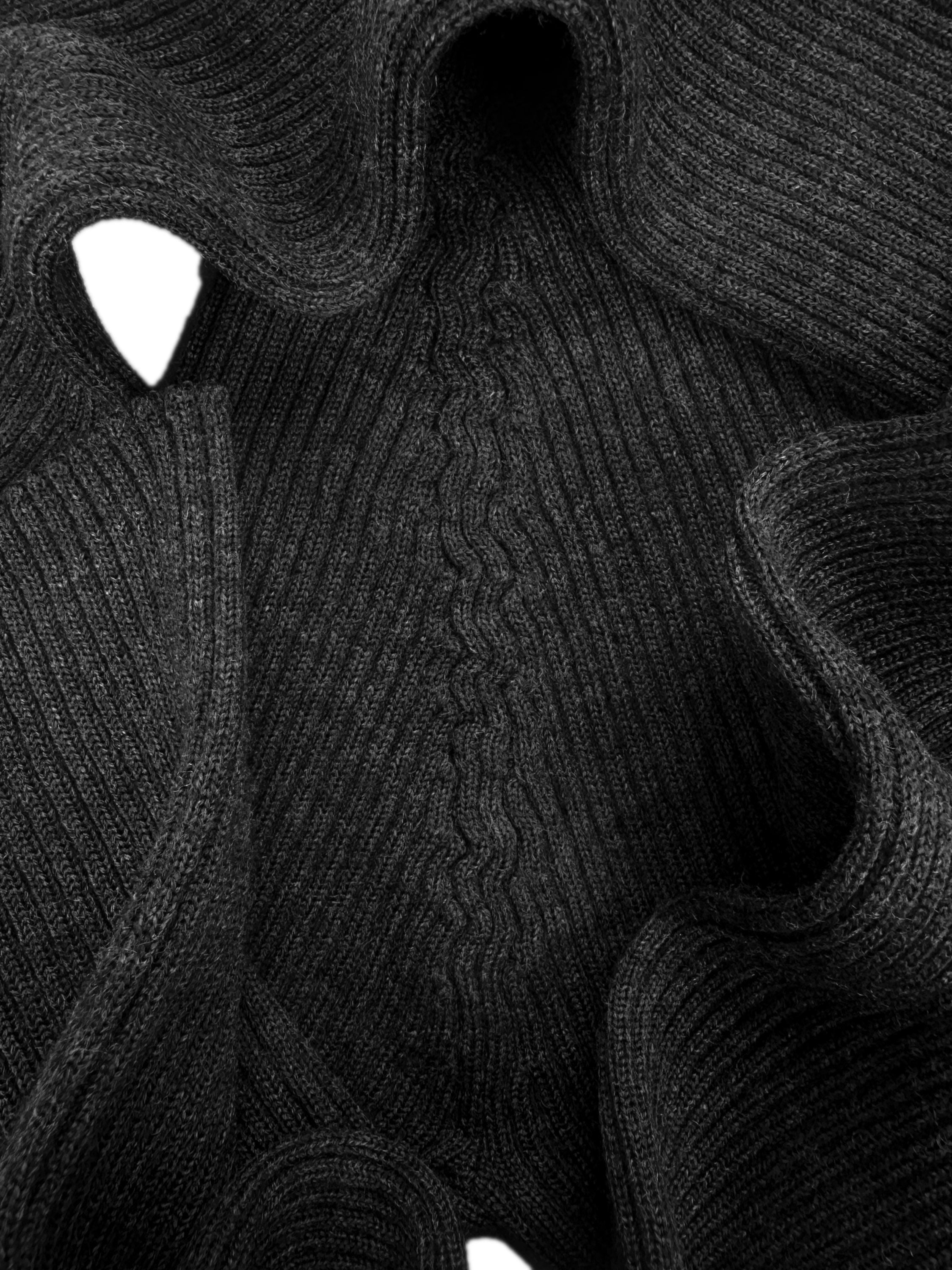 SS03 Junya Watanabe Black Ribbed Turtleneck