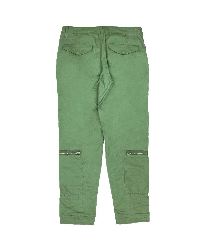 00’s Helmut Lang Multi-Zip Olive Green Aviation Cargo Pants