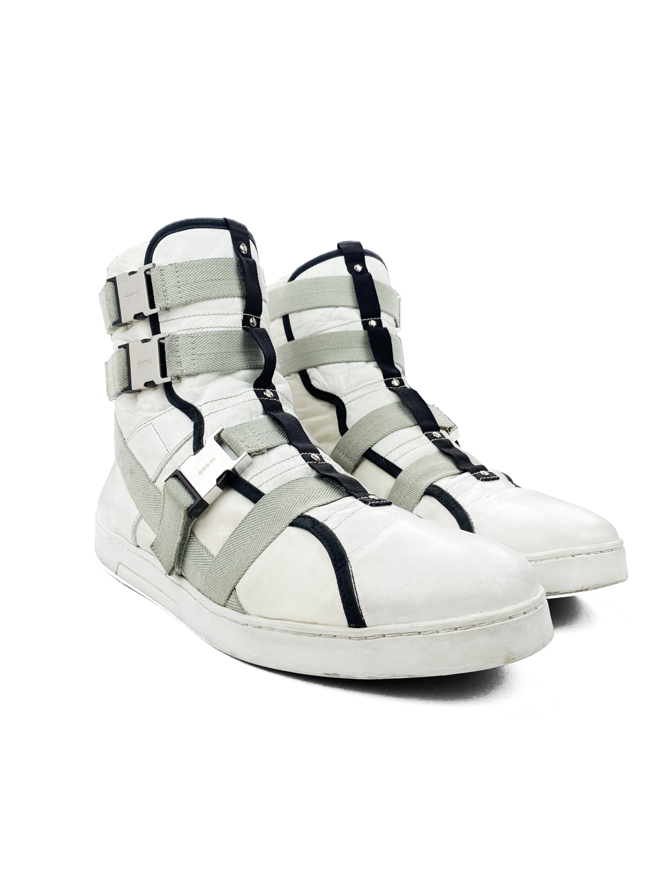 SS10 Gucci Tech Parachute Bondage Strap Leather Sneakers