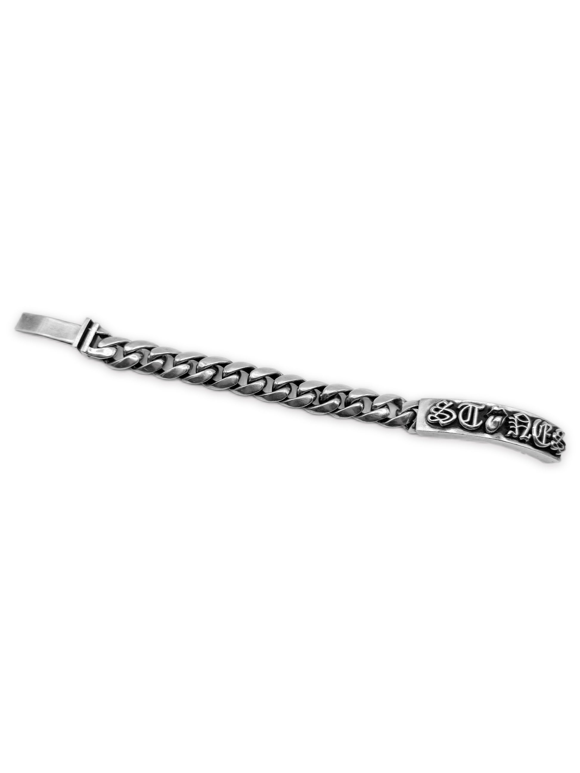 Chrome Hearts Rolling Stones ID Tongue &amp; Lips .925 Cuban Link Bracelet