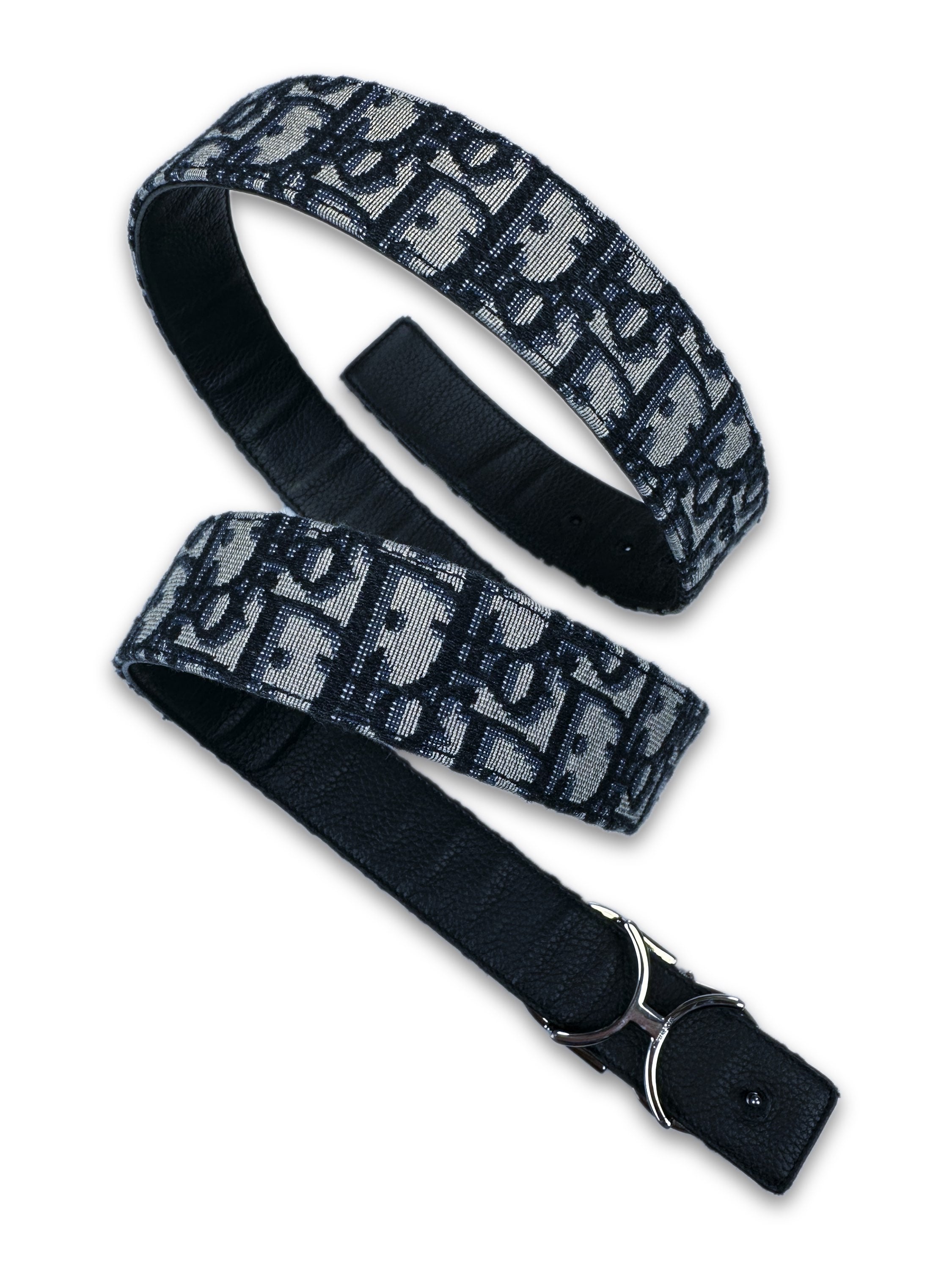 Dior ‘CD’ Buckle Oblique Trotter Monogram Leather Belt