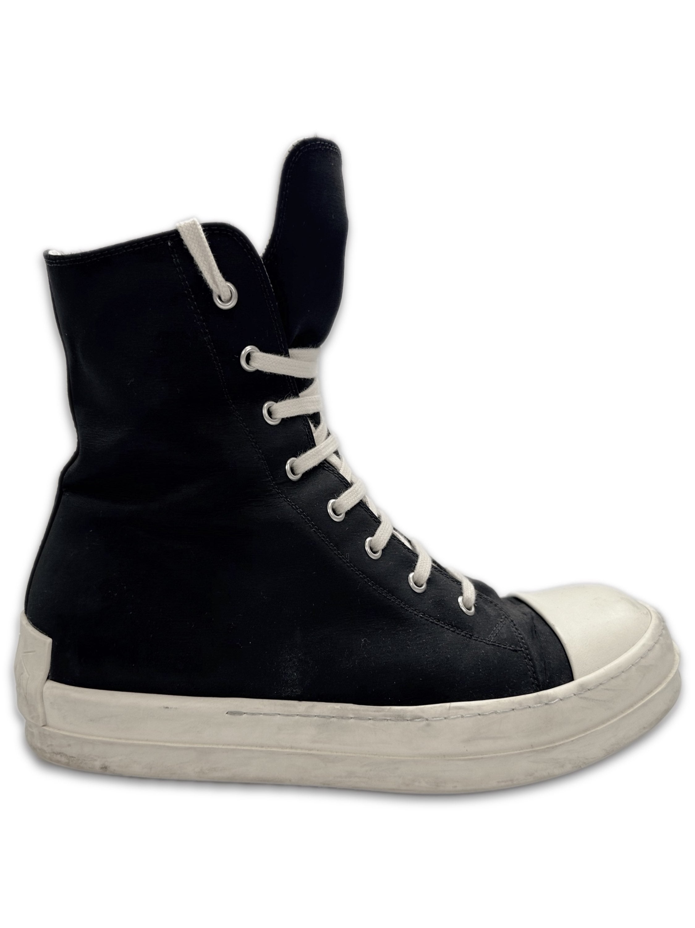 Rick Owens DRKSDW Black Canvas Hi-top Ramone Sneakers