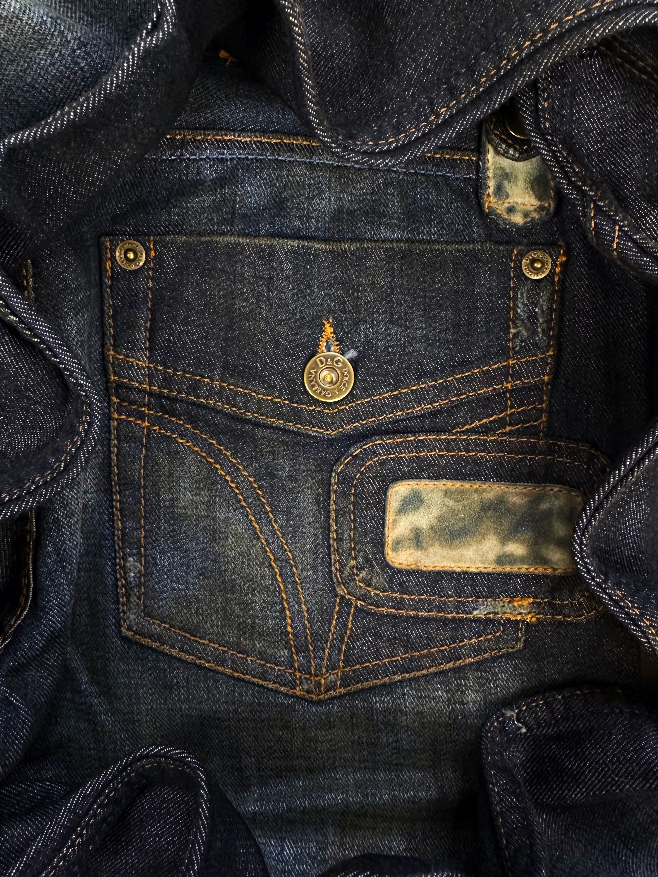 00s Dolce & Gabbana Sweeping Heavyweight Indigo Denim