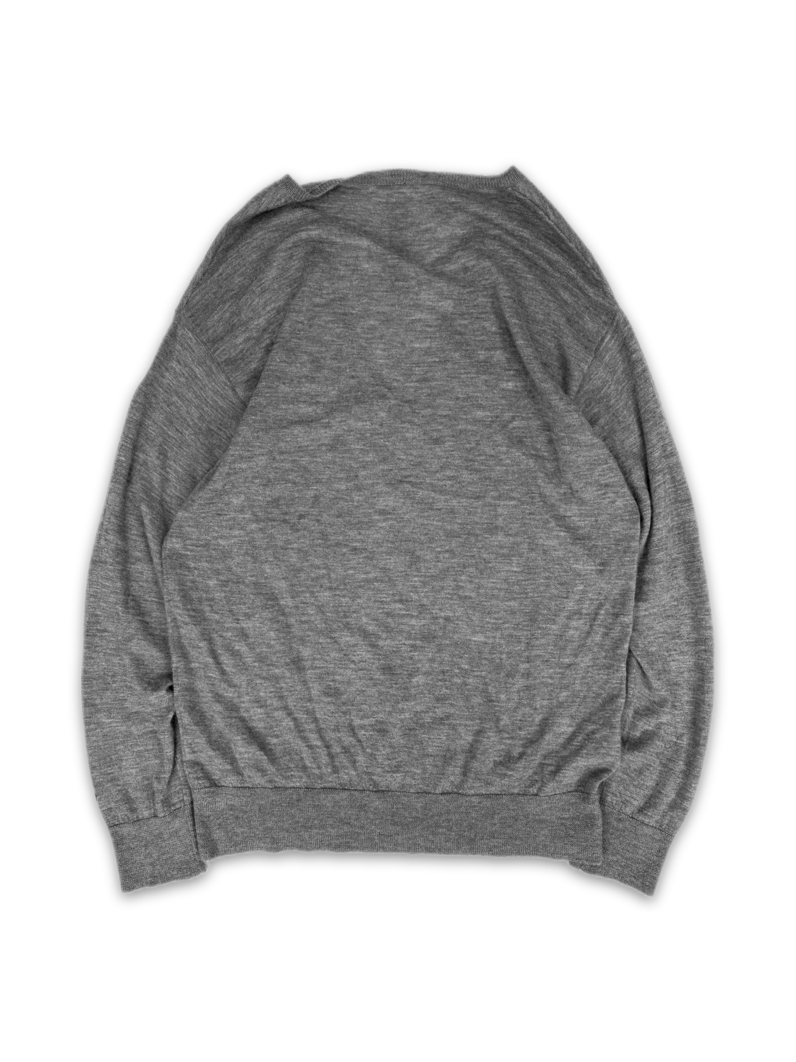 Chrome Hearts ‘Cross’ Patch Leather V-Neck Cashmere Knit Sweater