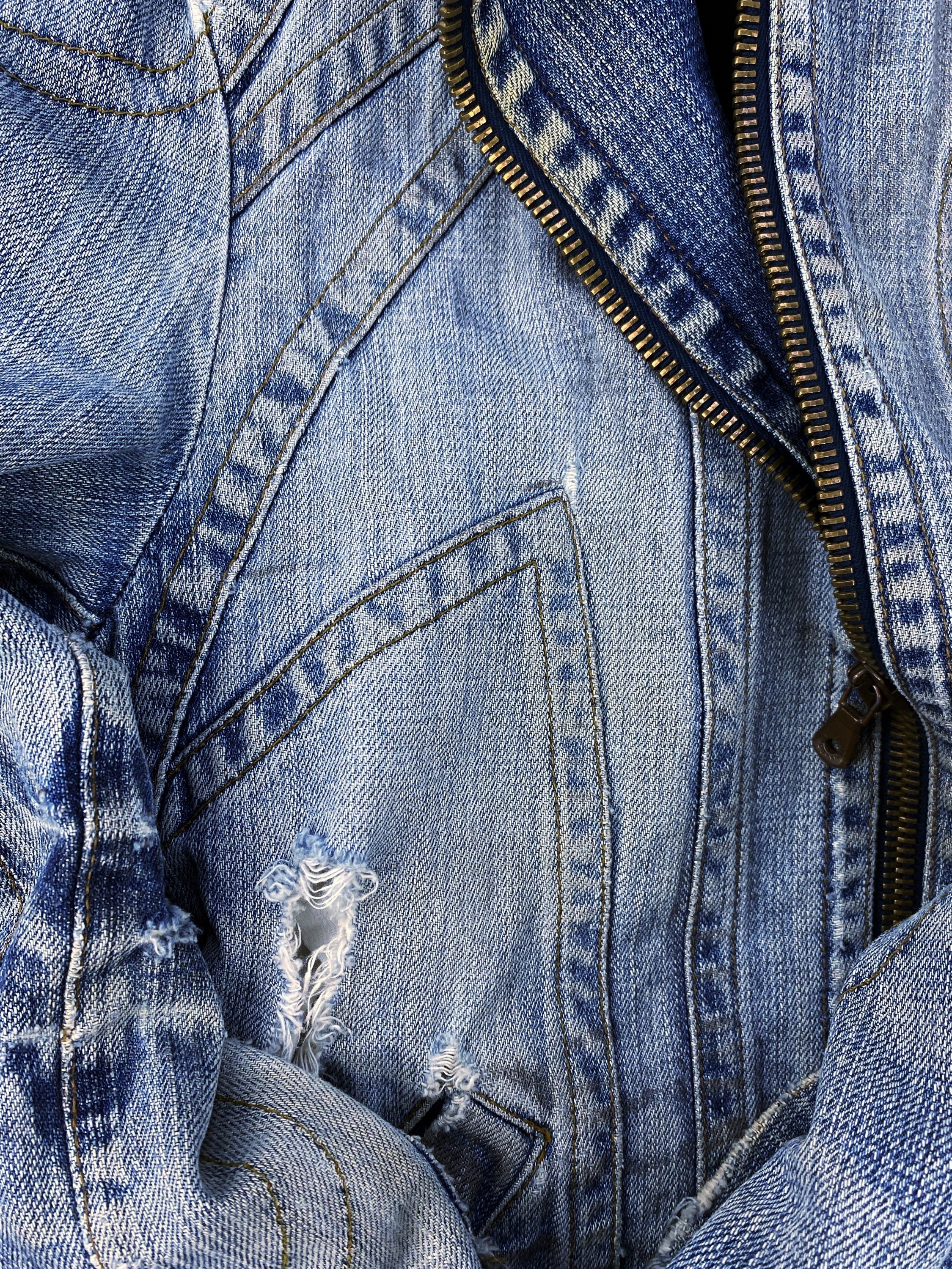 00s Dolce & Gabbana Reinforced Distressed Denim Jacket