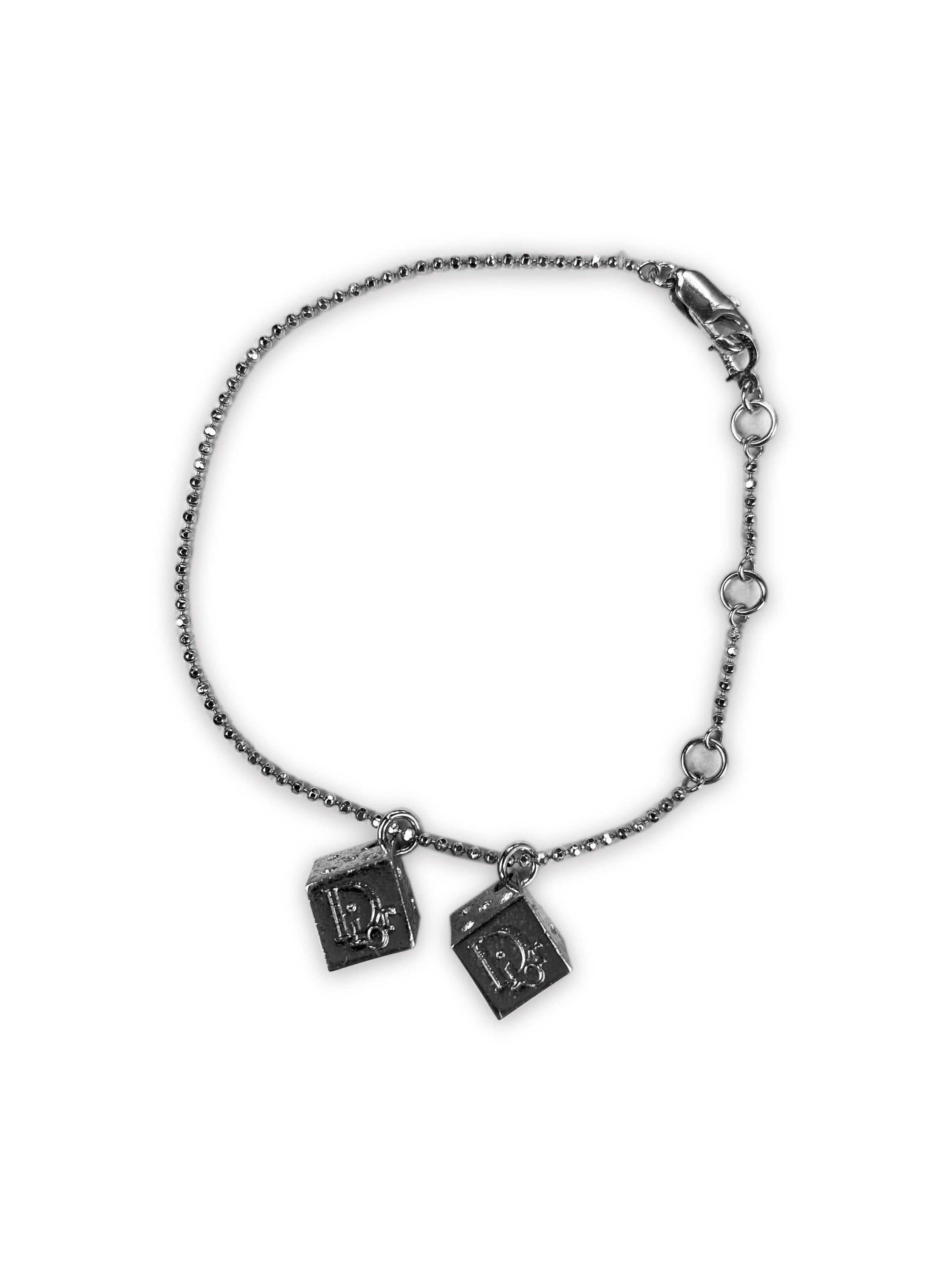 00s Dior ‘Dice’ Silver Trotter Monogram Bracelet