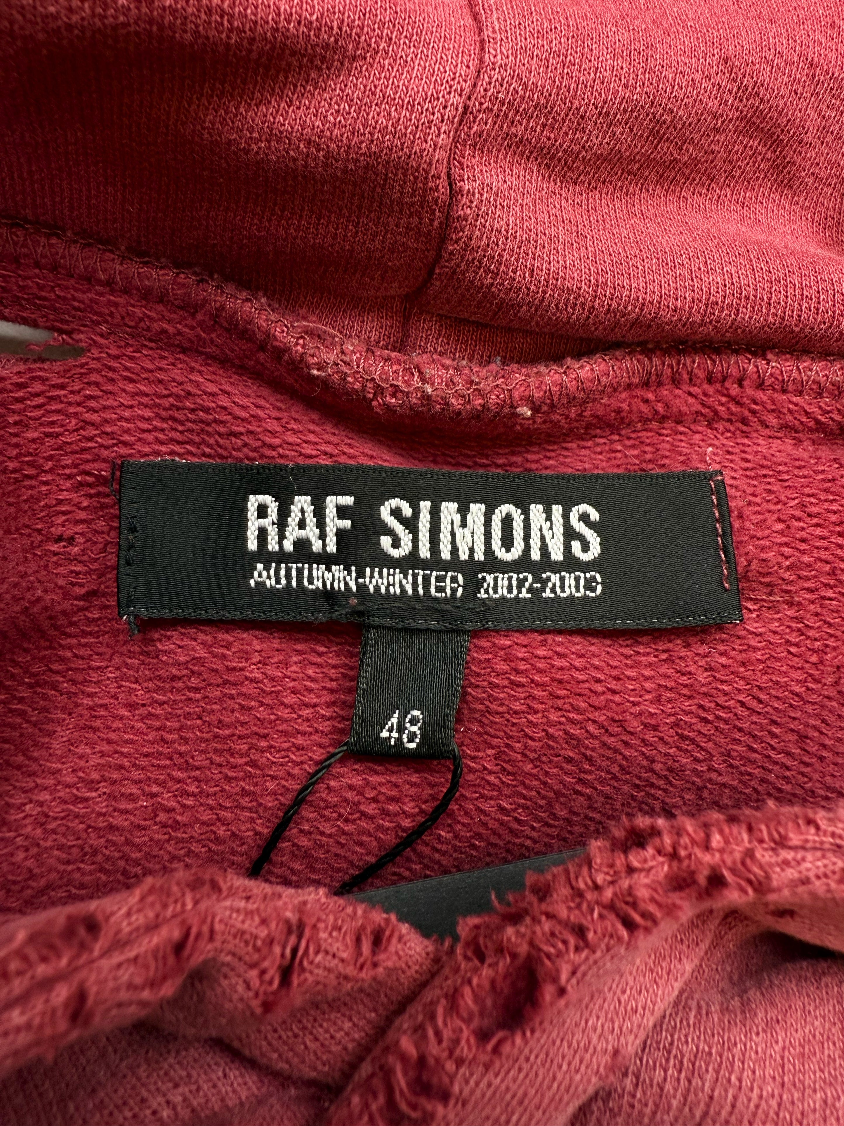 AW02 Raf Simons ‘Virginia Creeper’ Red Faded Roots Hoodie