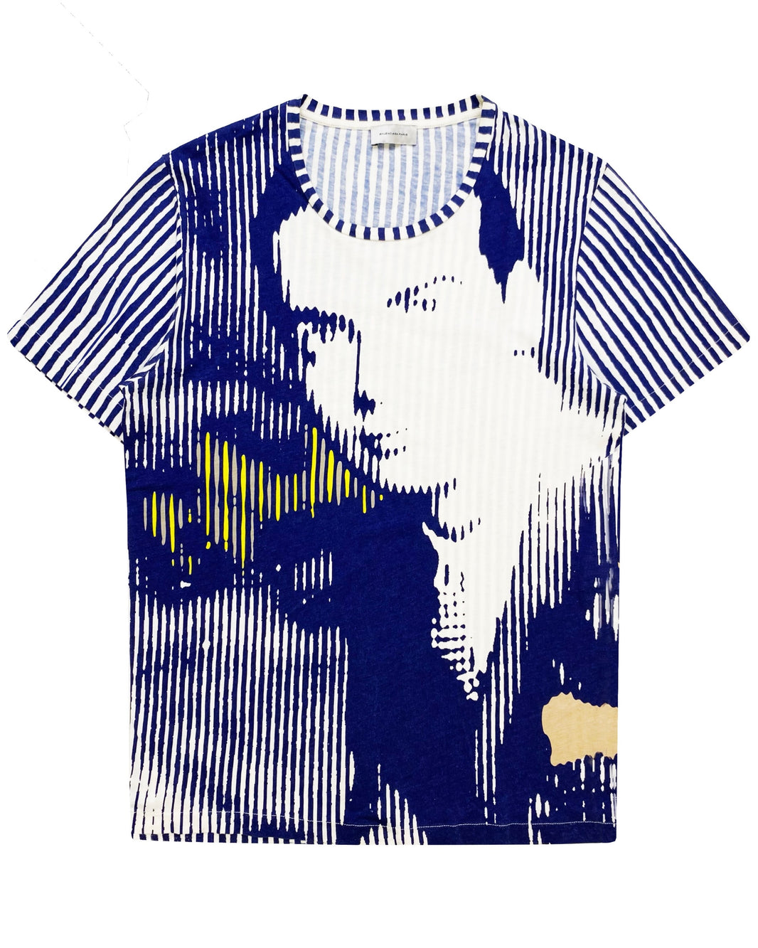 SS12 Balenciaga Striped Negative Portrait Graphic T-Shirt
