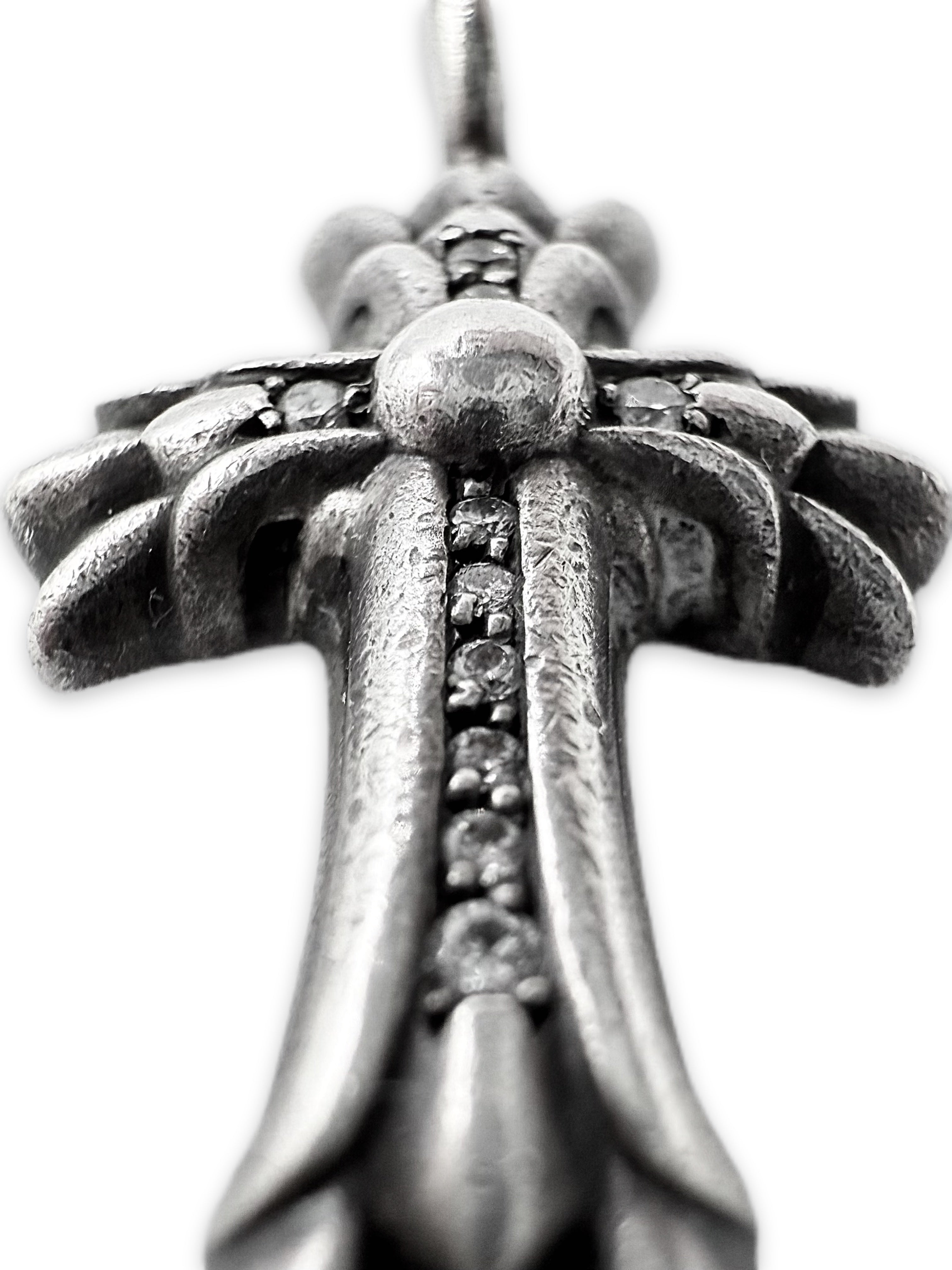 Chrome Hearts Pavé Double Cross Diamond Factory Set Pendant