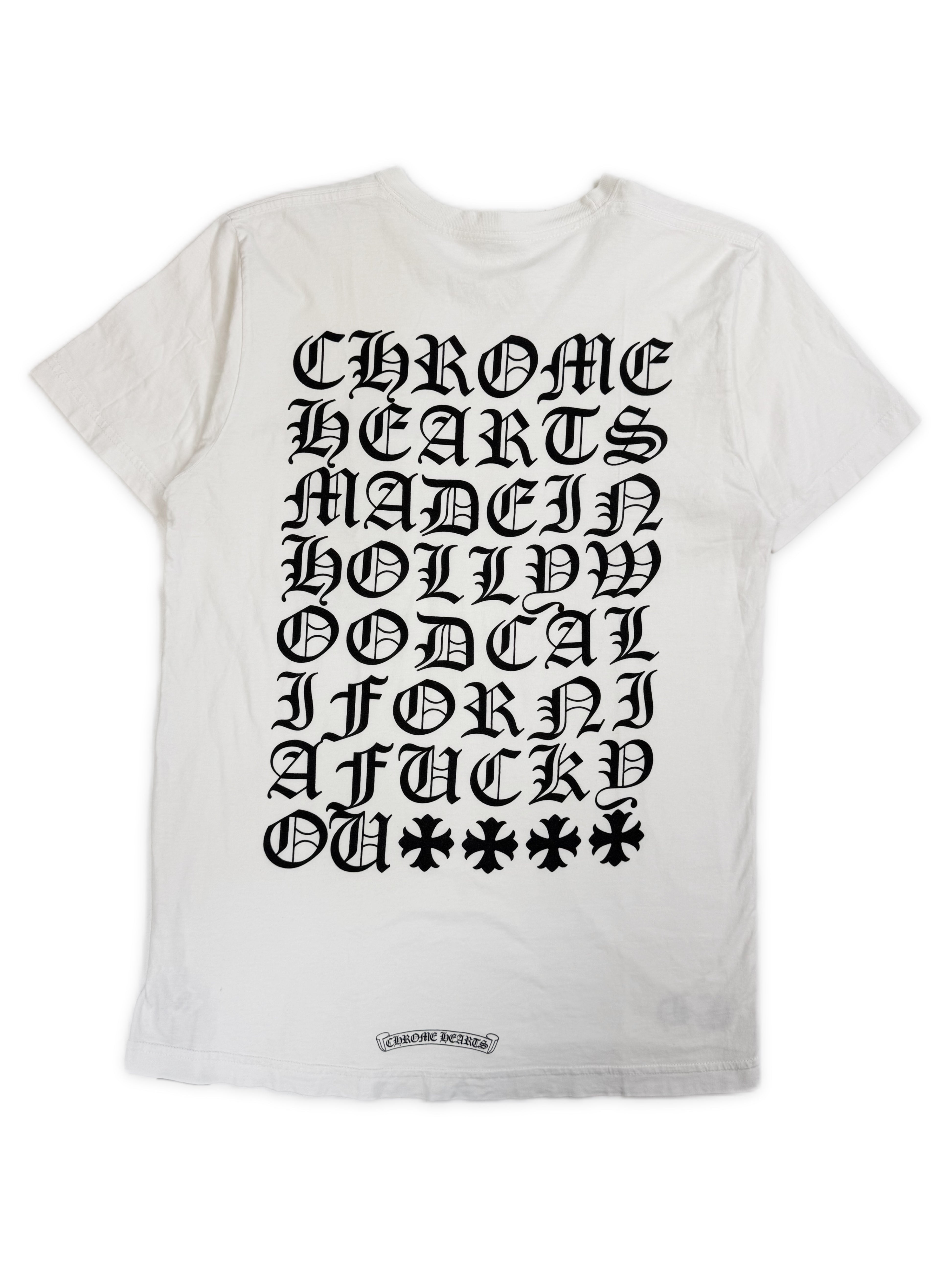 Chrome Hearts Eye Chart Hollywood Exclusive White Logo T-Shirt