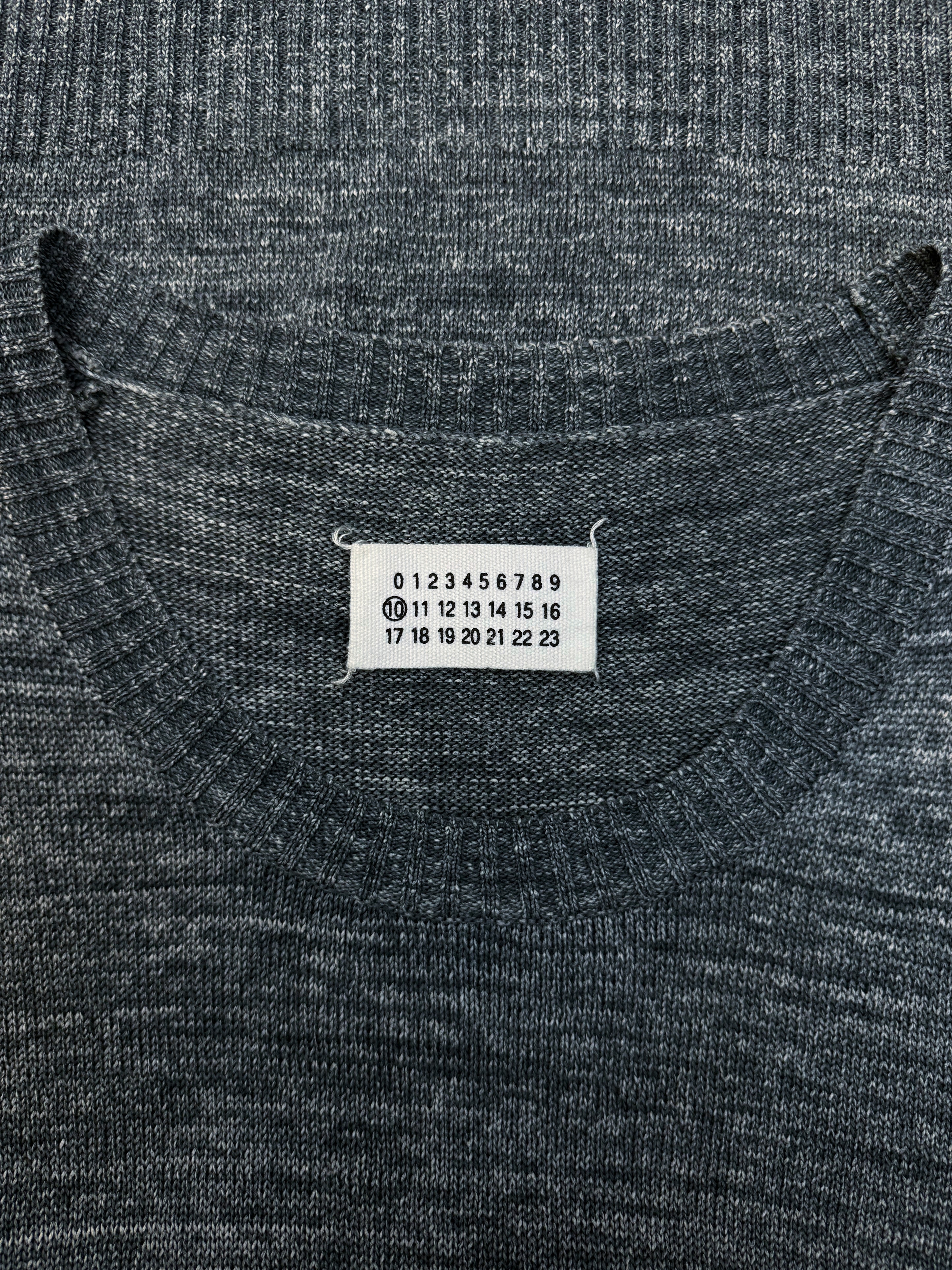 Maison Margiela Speckled Teal Knitted Sleeveless Vest