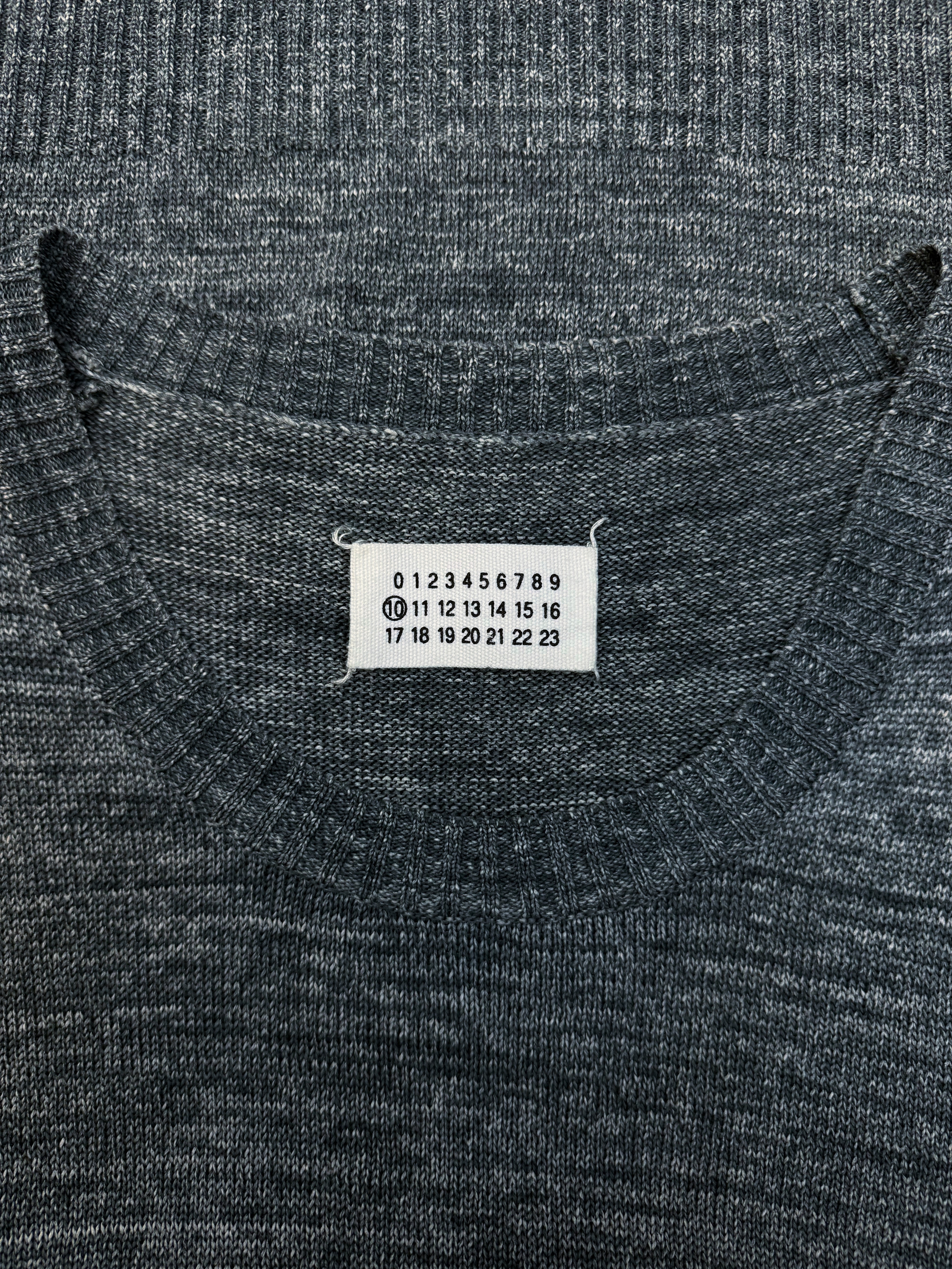 Maison Margiela Speckled Teal Knitted Sleeveless Vest