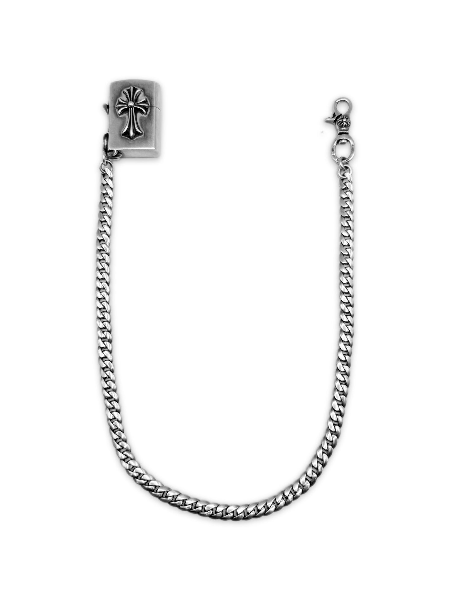 Chrome Hearts Cross Zippo Lighter Cuban Link Lobster Clasp Wallet Chain