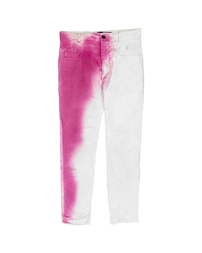 Haider Ackermann Hand Dyed Fuscia Pink Bleeding Trousers
