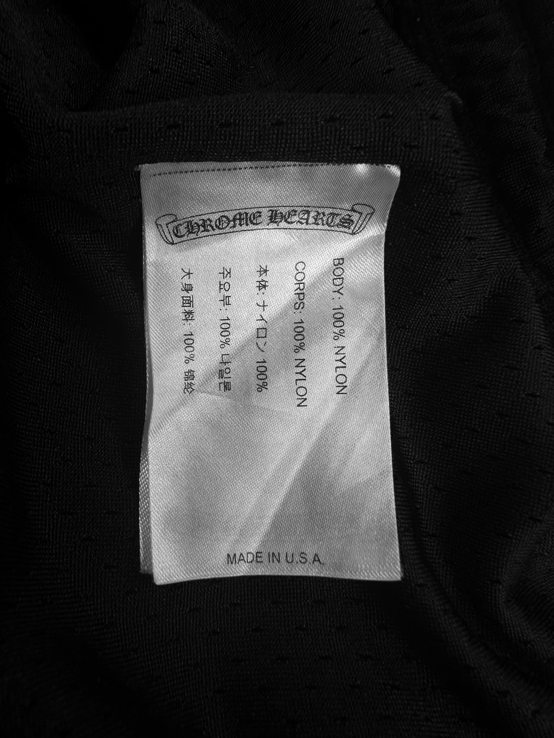 Chrome Hearts ‘CH’ Logo Black Mesh Horseshoe Patch Shorts